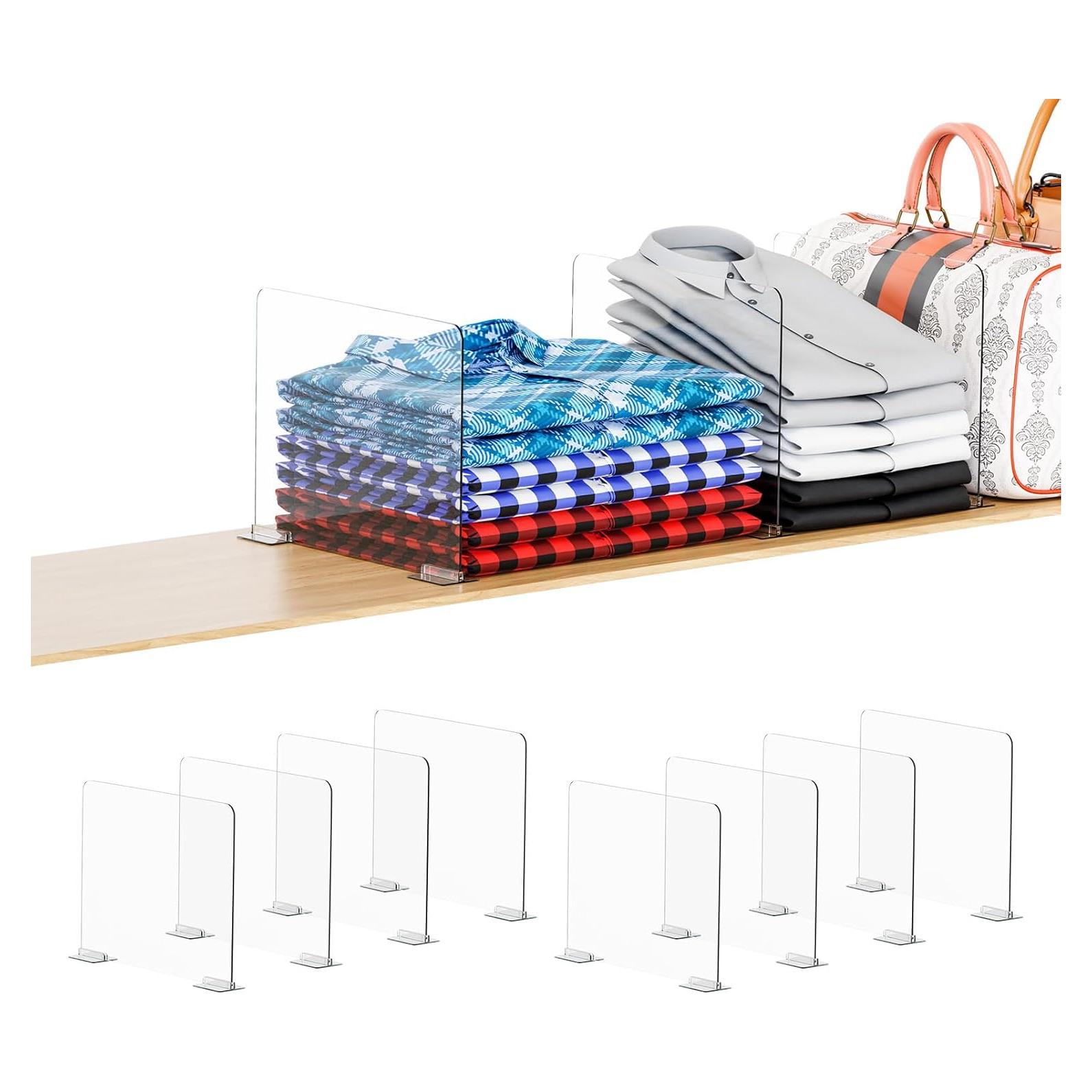 Divisores de Estante Acrílico Yieach - 8 Piezas 28.2x22.1cm