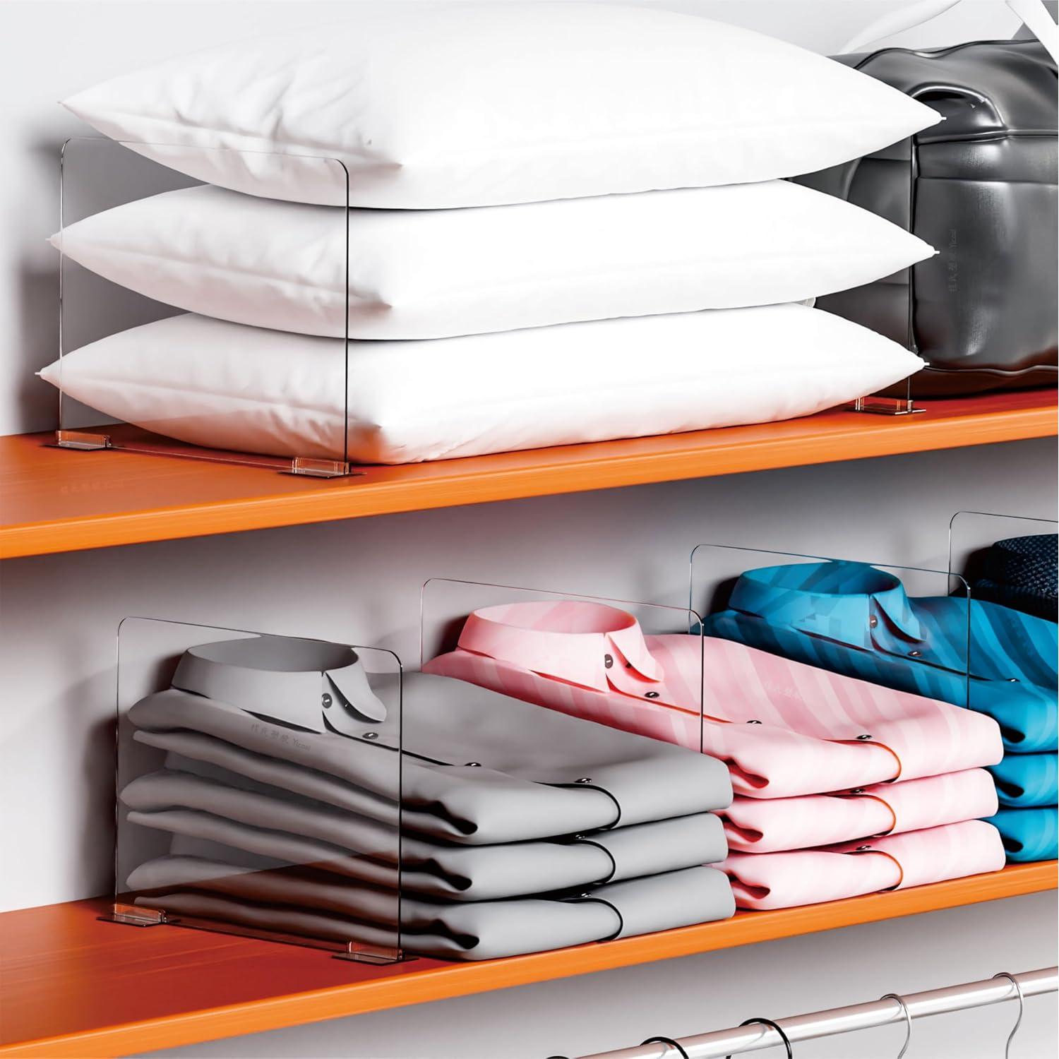 Divisores de Estante Acrílico Yieach - 8 Piezas 28.2x22.1cm