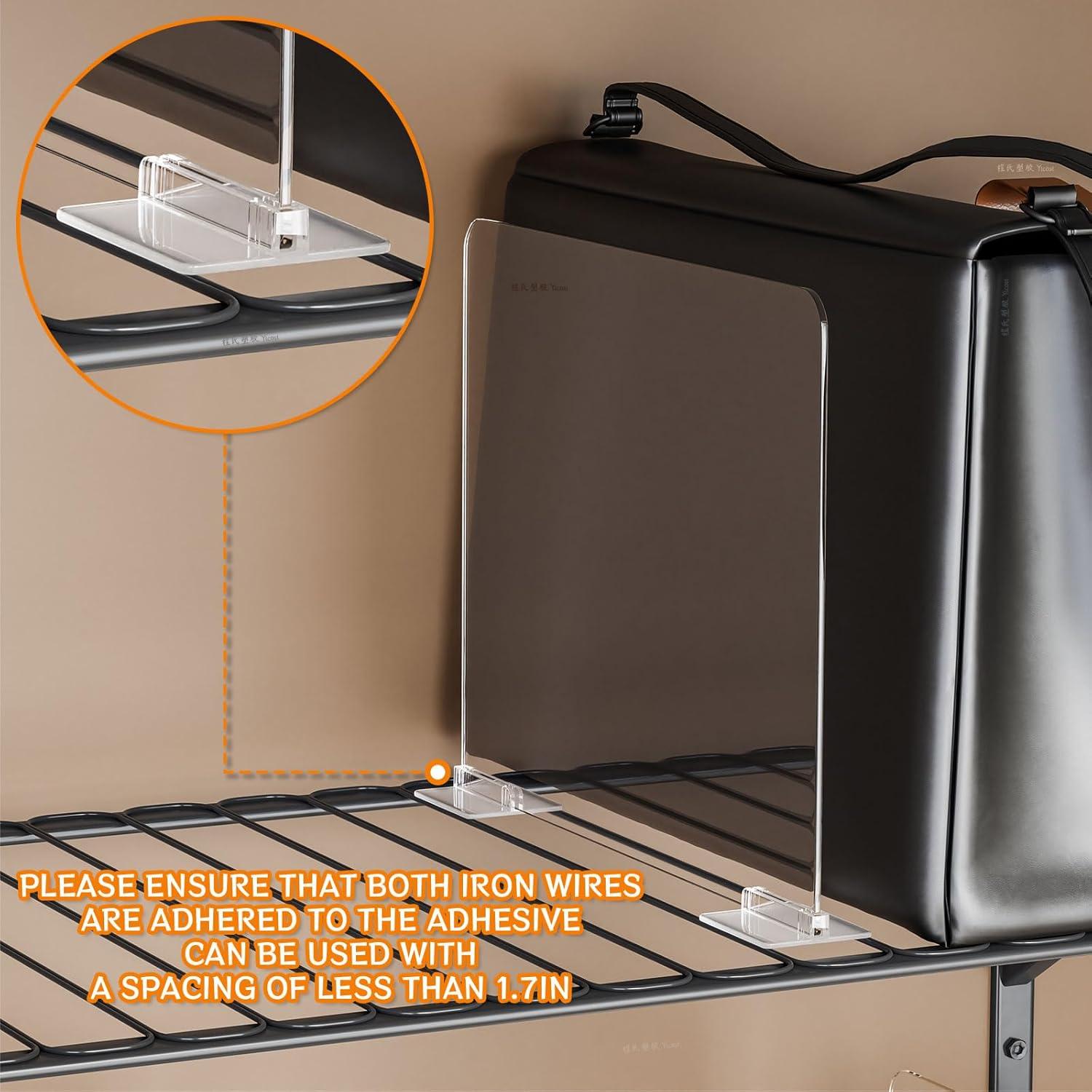 Divisores de Estante Acrílico Yieach - 8 Piezas 28.2x22.1cm