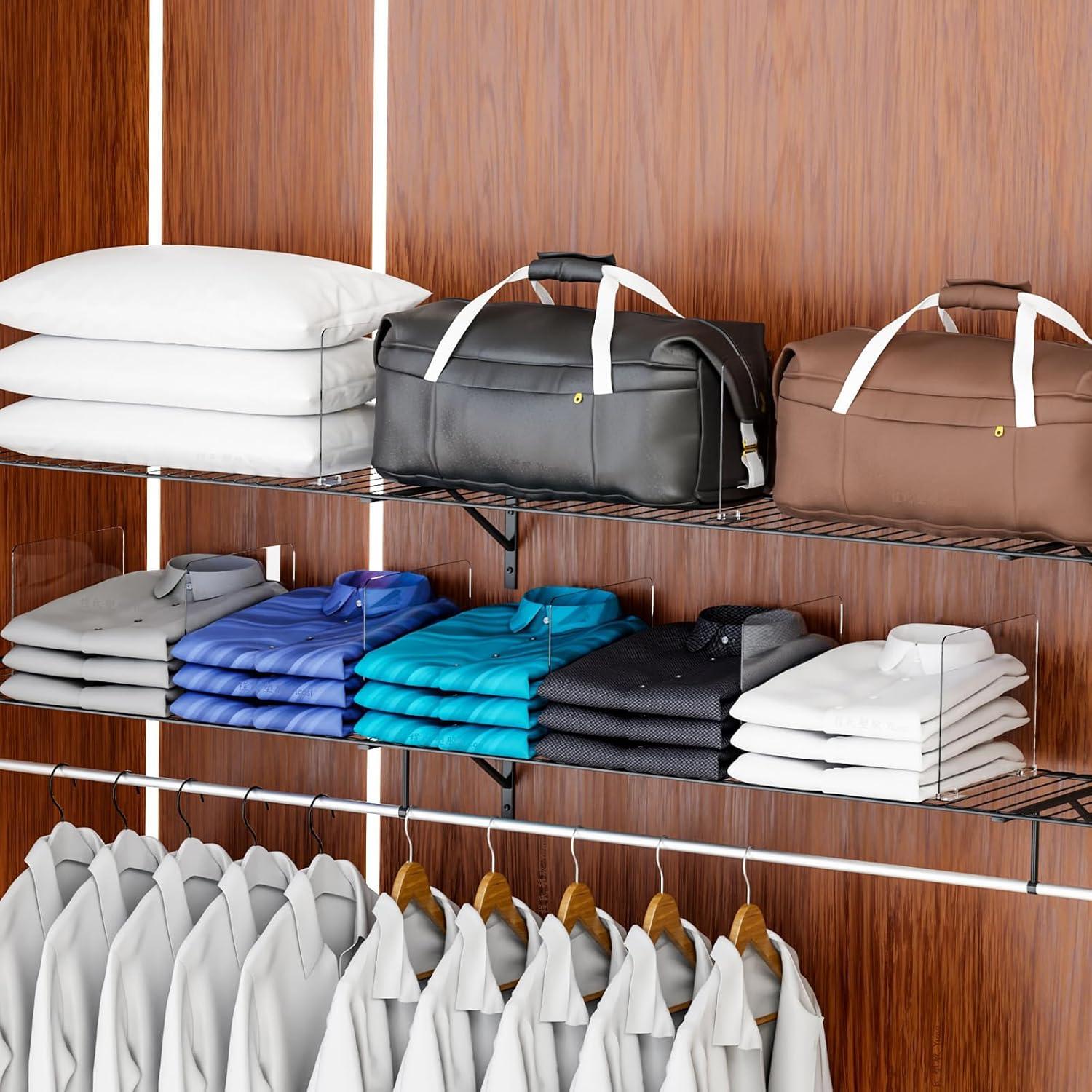 Divisores de Estante Acrílico Yieach - 8 Piezas 28.2x22.1cm