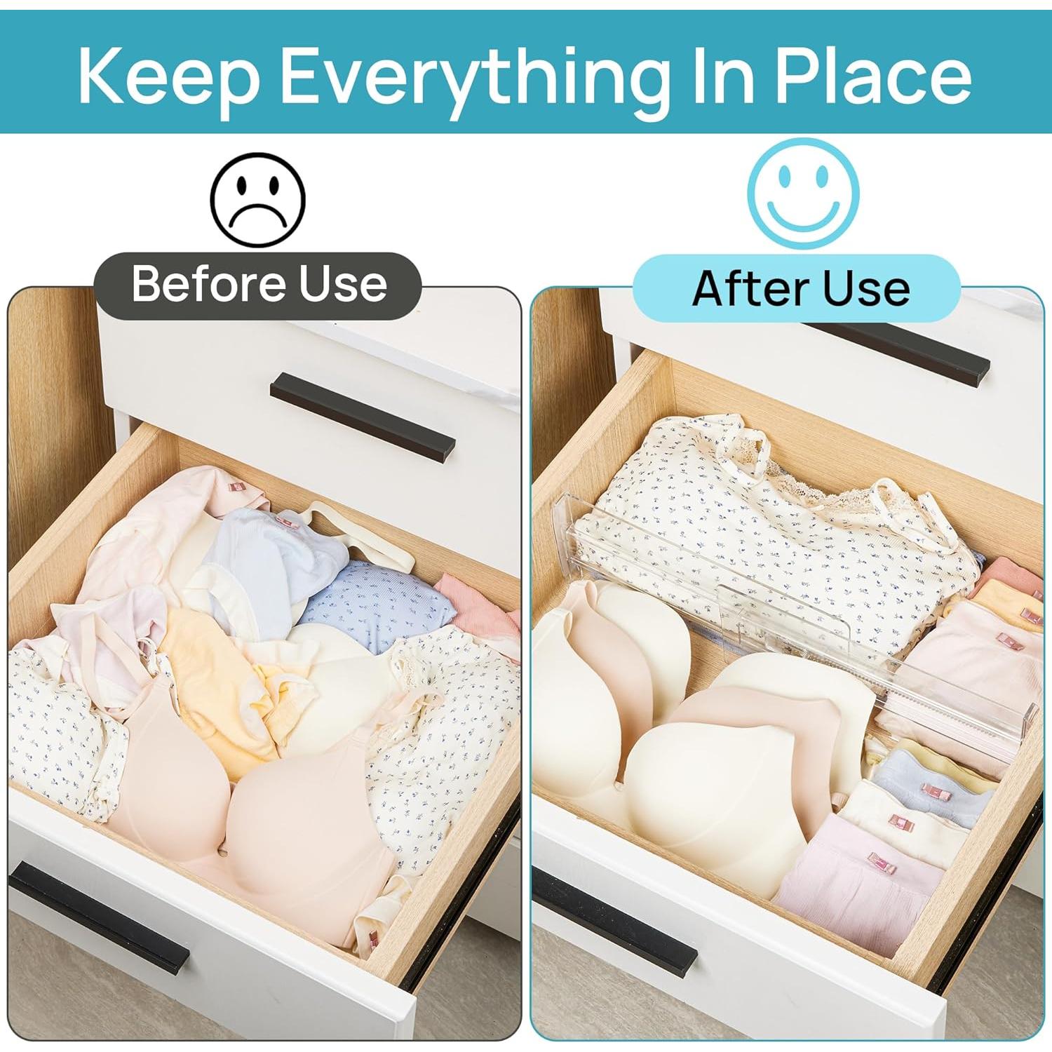 Divisores de Cajones Vtopmart 12 Piezas Ajustables 10.2-16.6 cm