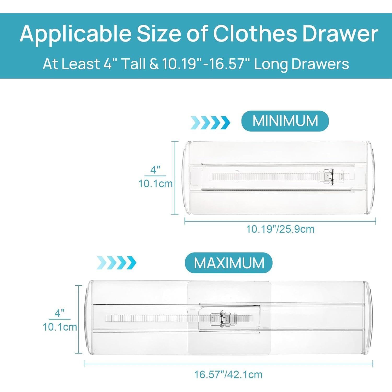 Divisores de Cajones Vtopmart 12 Piezas Ajustables 10.2-16.6 cm
