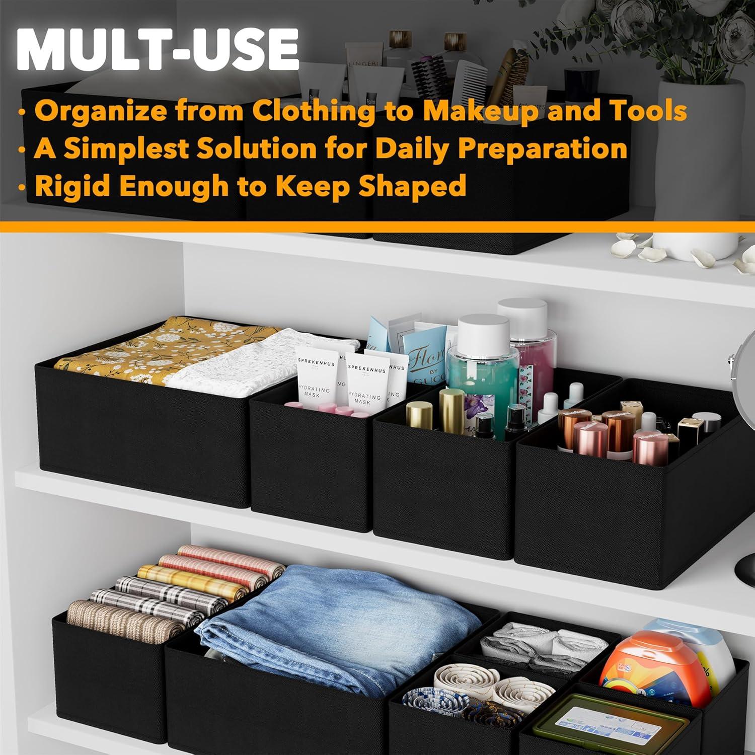 Organizador de Cajones SpaceAid 12 Piezas Negro Multitamaño