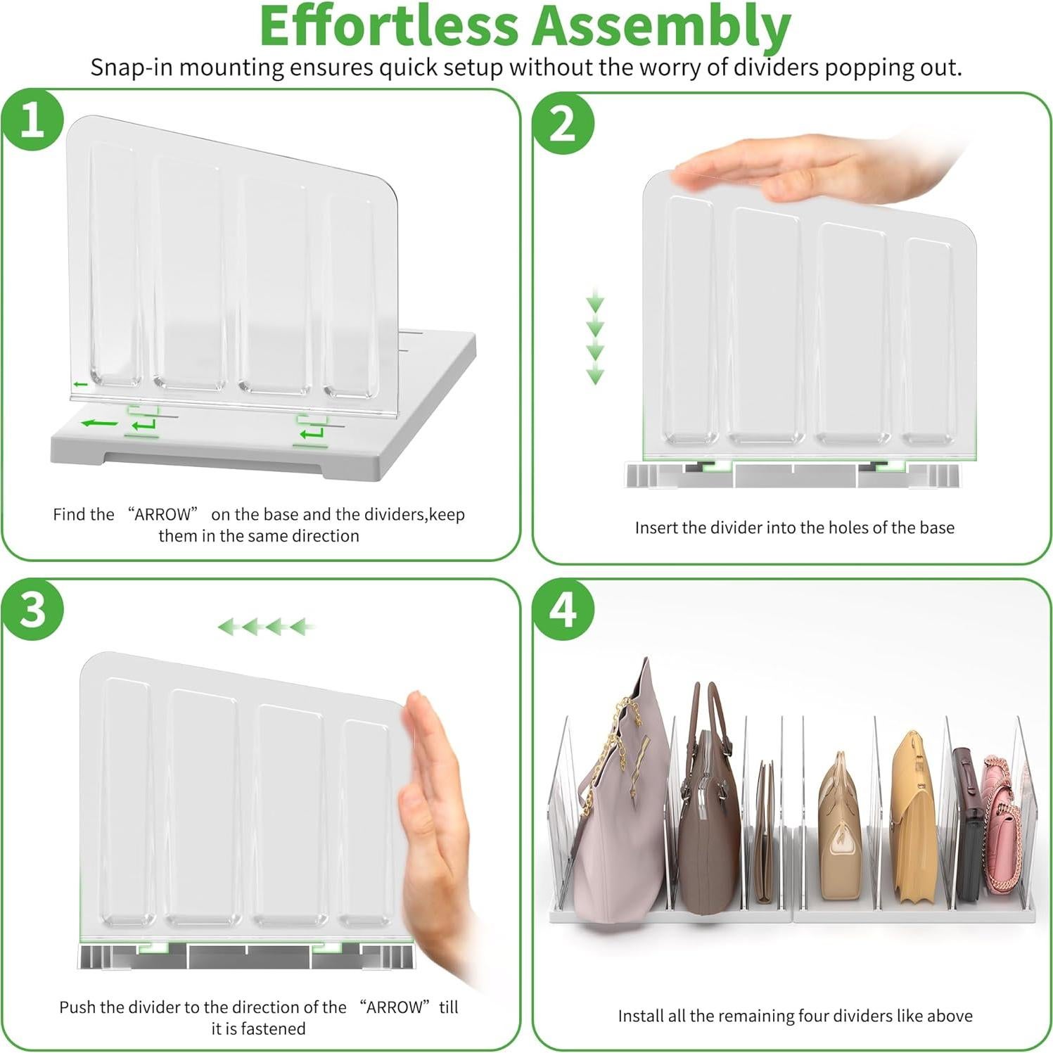 Divisores de Estante Ajustables Venuekkuri - 2 Piezas 33.8x22.9x21.6 cm