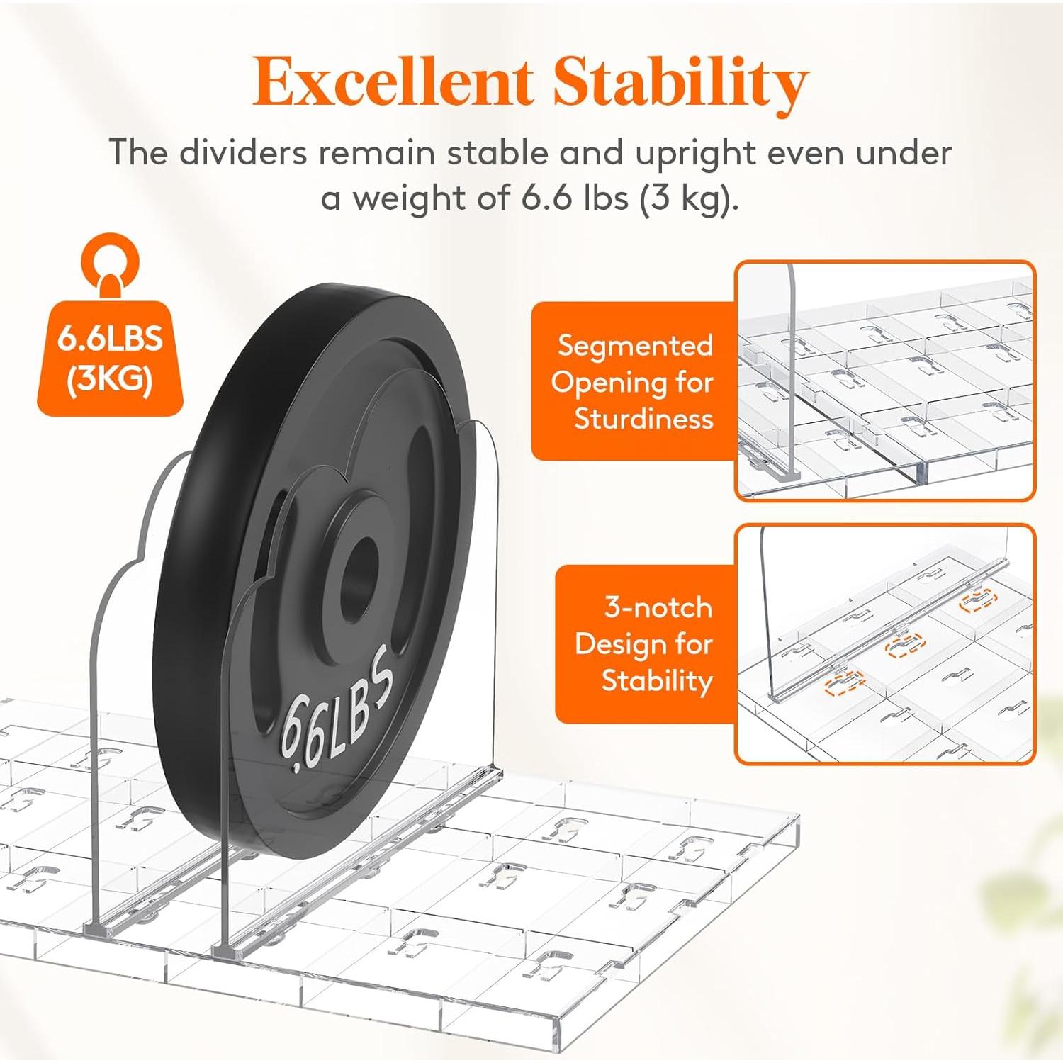 Organizador de Bolsos Lifewit 2 Piezas Ajustable Transparente