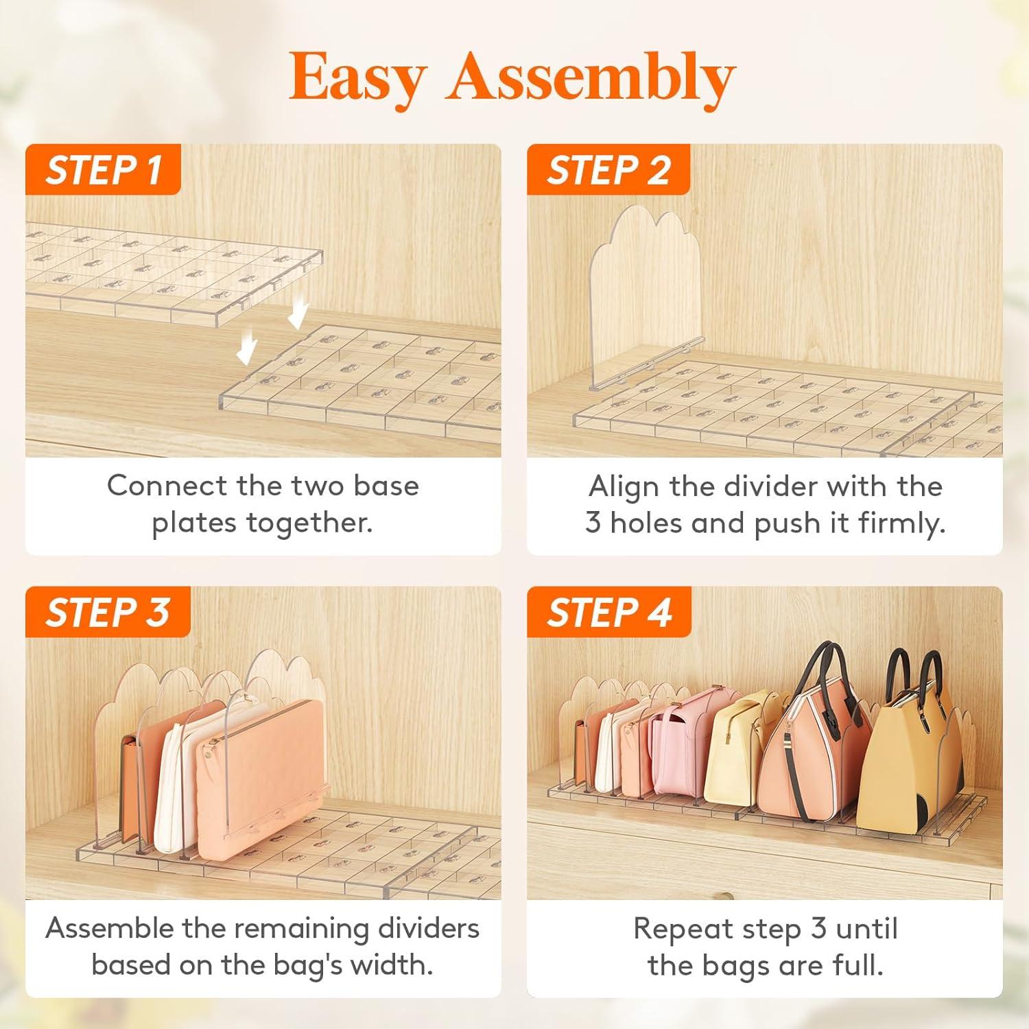 Organizador de Bolsos Lifewit 2 Piezas Ajustable Transparente