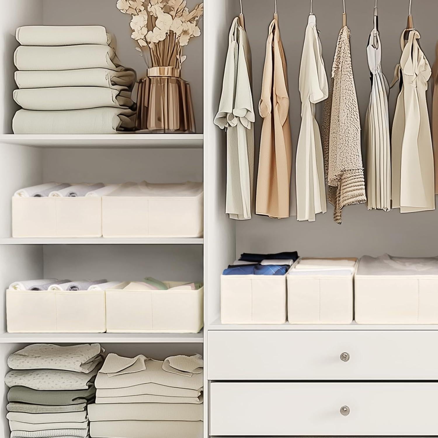Organizador de Cajones Criusia Beige - 10 Piezas para Ropa