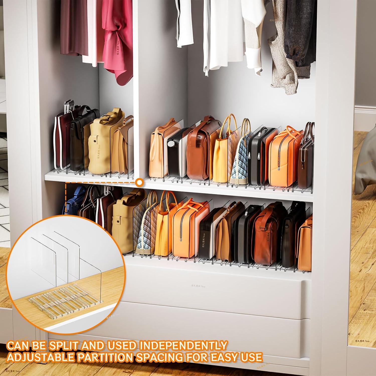 Divisores de Estante Acrílico Yieach 8 Piezas Ajustables 28.4x22.4cm