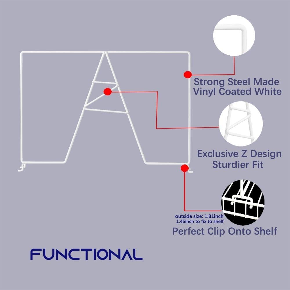 Paquete de 8 divisores de estante de alambre blanco 40.6 cm