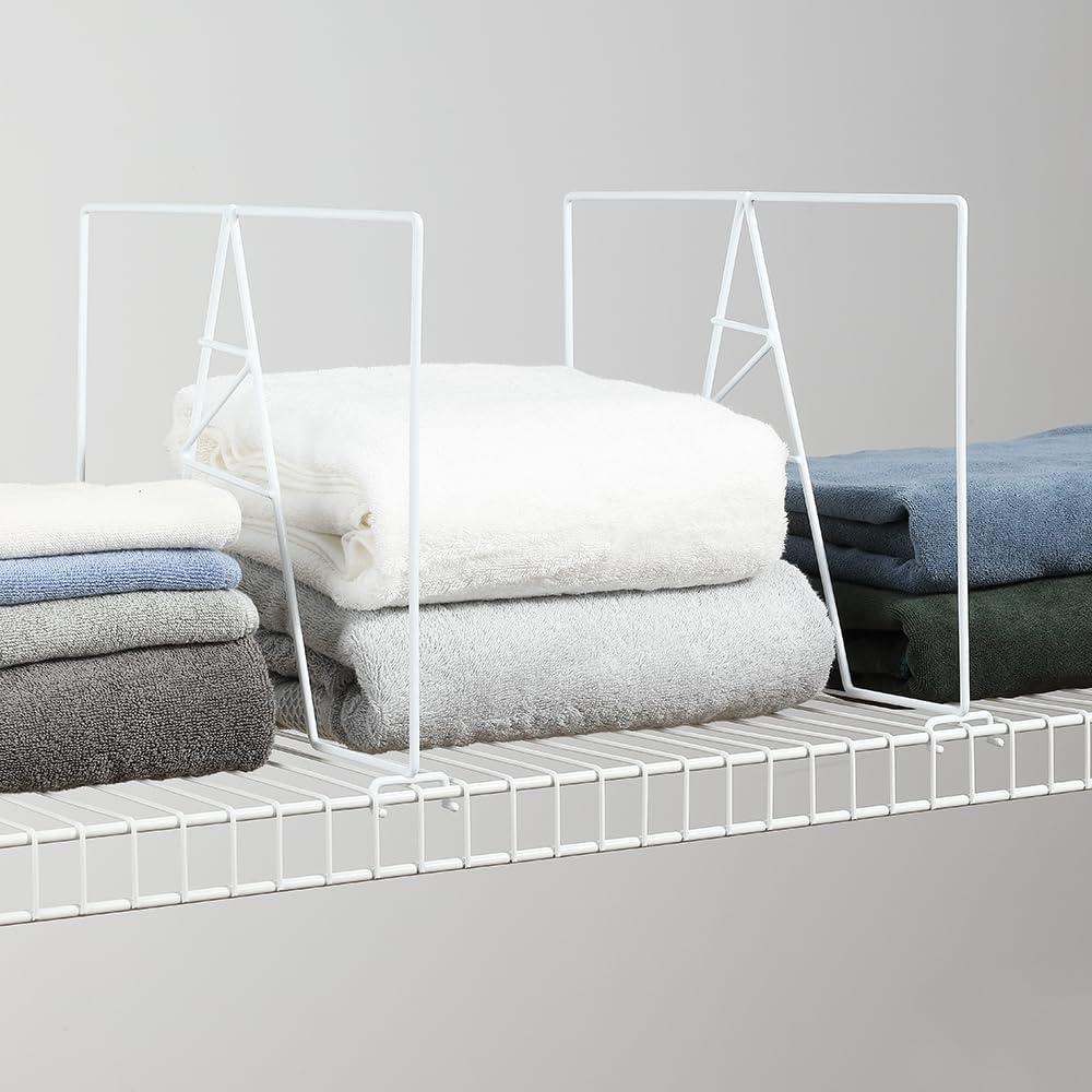 Paquete de 8 divisores de estante de alambre blanco 40.6 cm