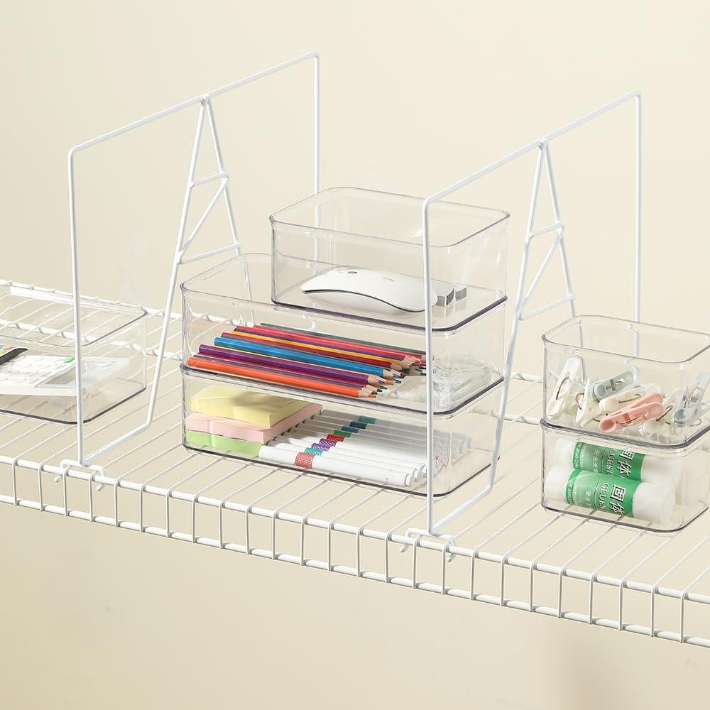 Paquete de 8 divisores de estante de alambre blanco 40.6 cm