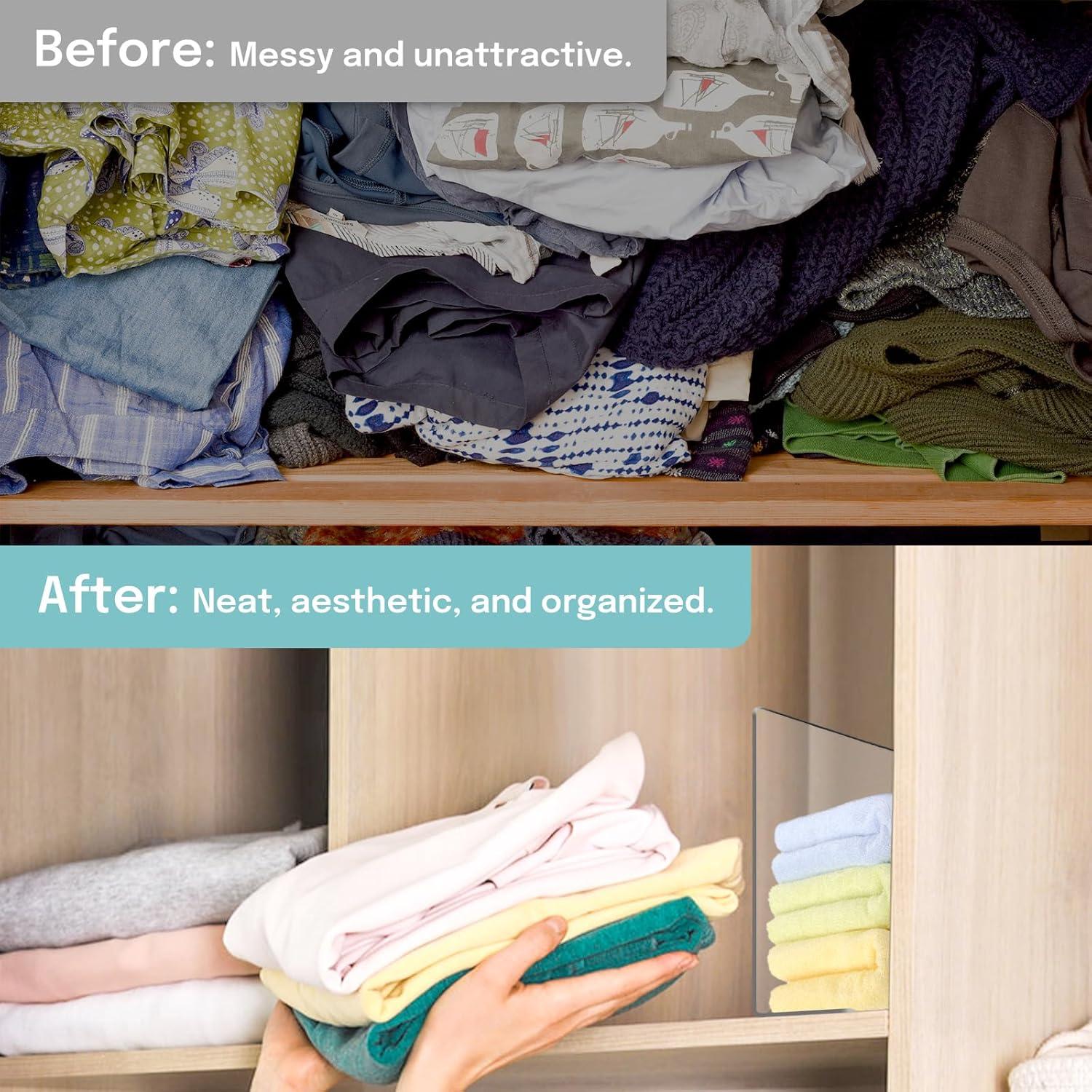 Divisores de Estantería OKPOW - 12 Piezas Acrílico Transparente