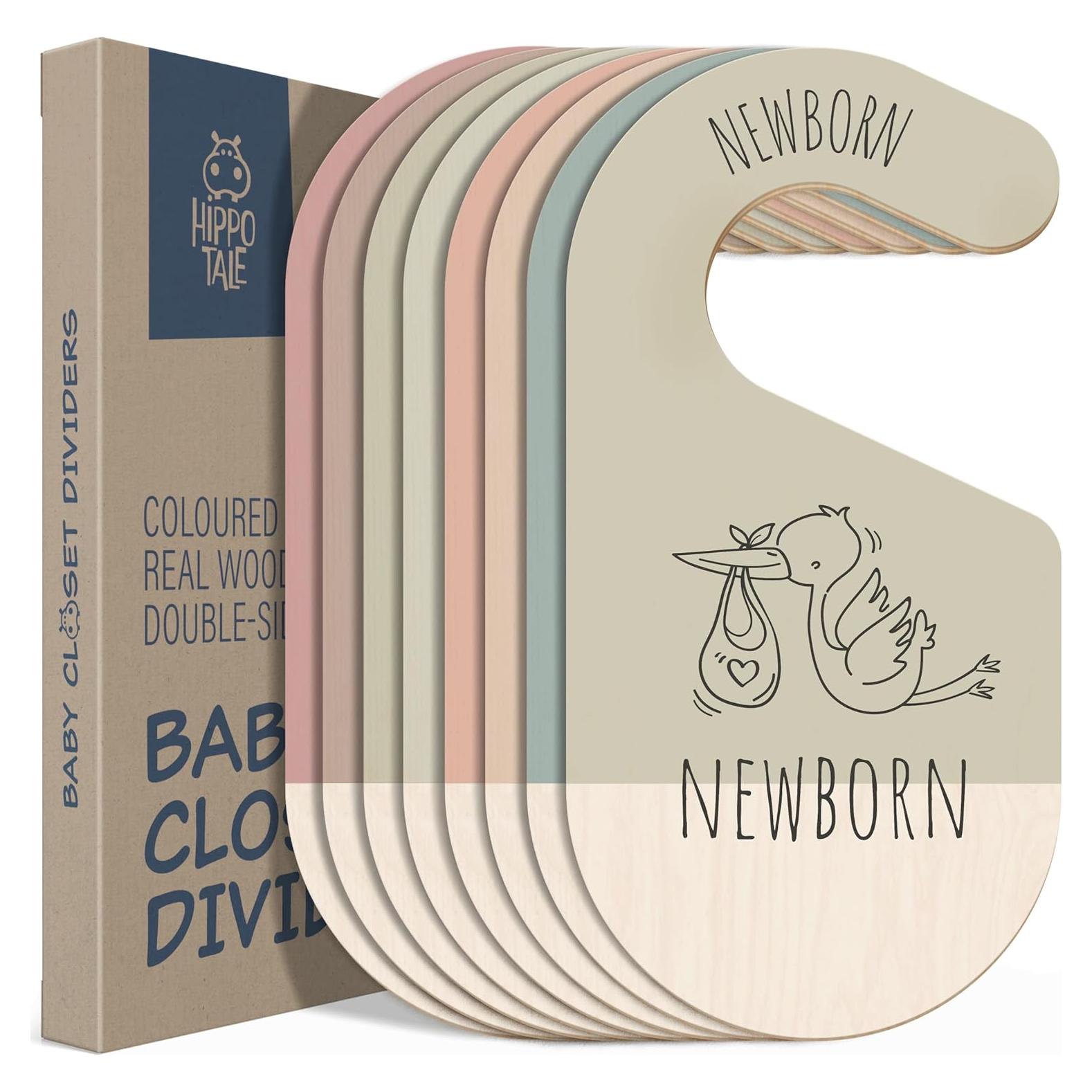 Divisores de Ropa para Bebés Hippotale - 8 Organizadores de Madera