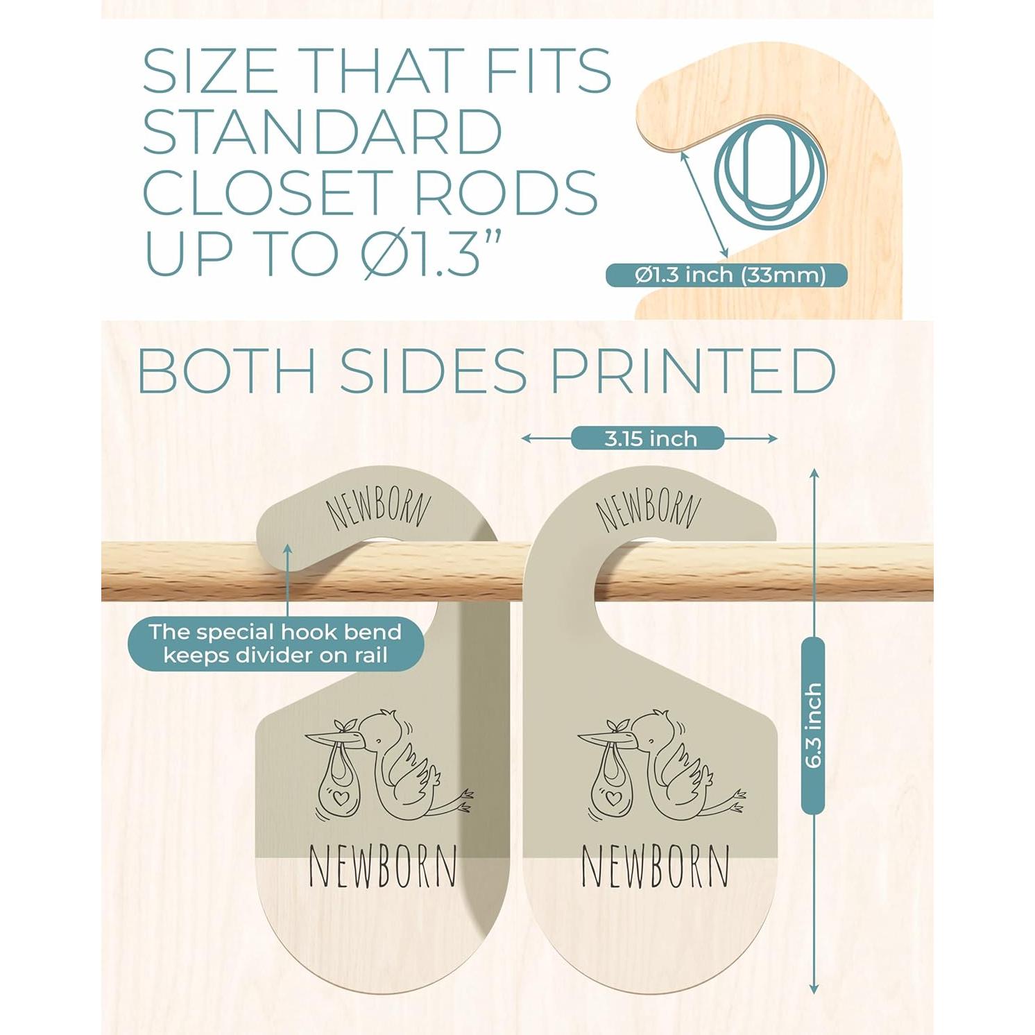 Divisores de Ropa para Bebés Hippotale - 8 Organizadores de Madera