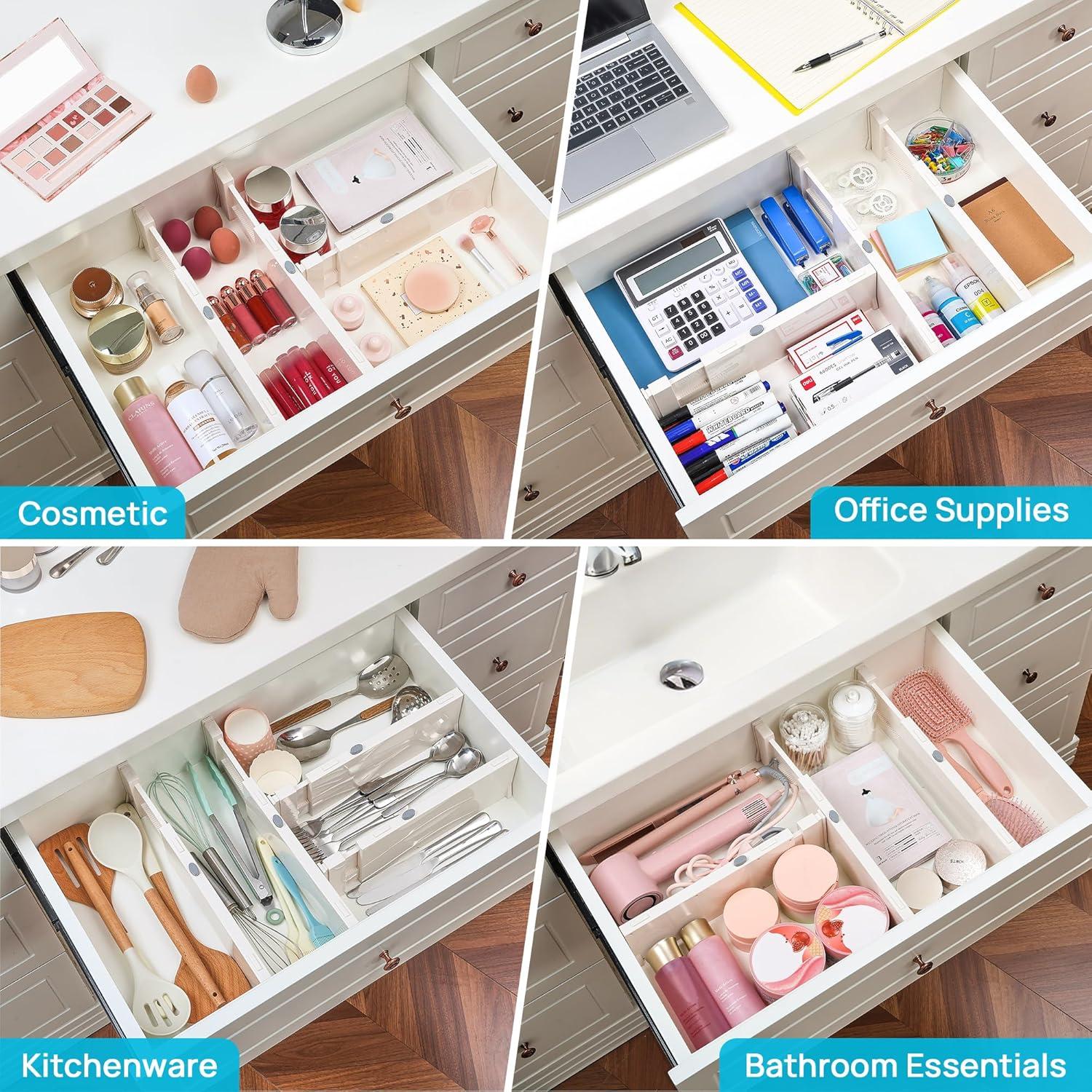 Divisores de Cajones Vtopmart 8 Piezas Ajustables 29.5-43.2 cm