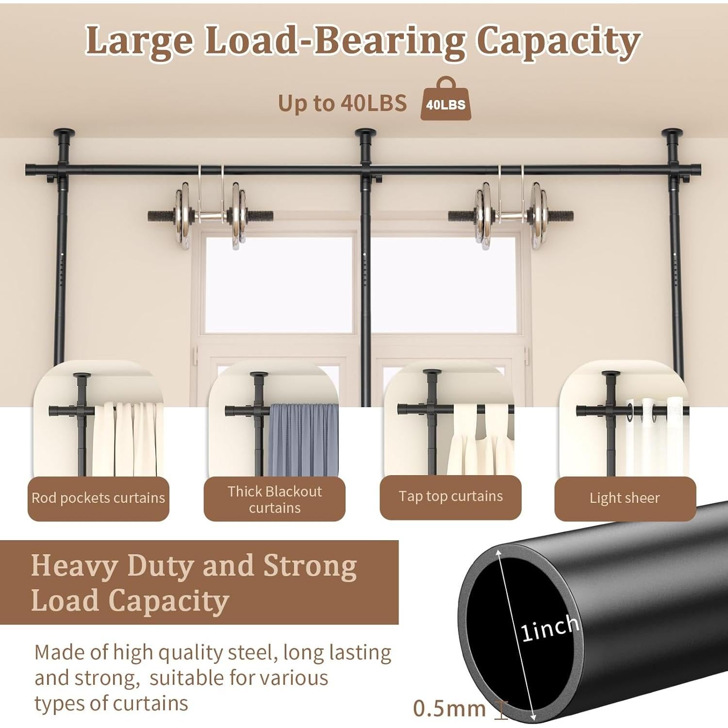 Divisor de habitación Getsrichfc ajustable 1.22-3.05m sin perforaciones