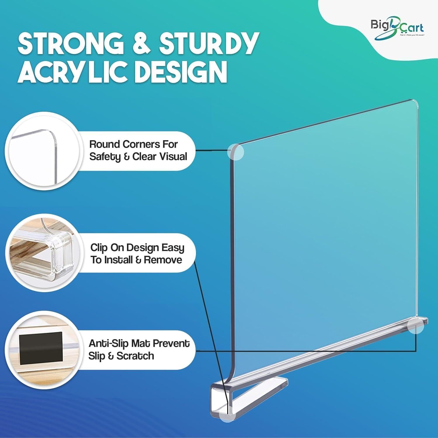 Divisores de Estante Acrílicos BigBCart - Paquete de 10