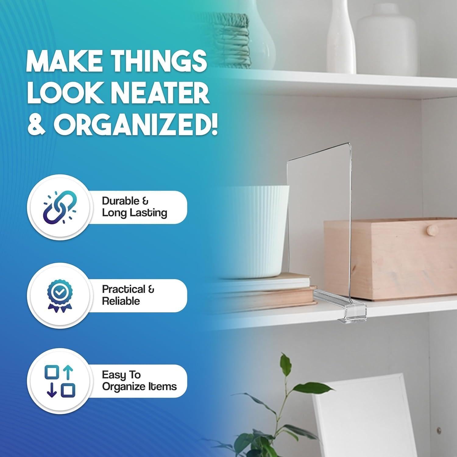 Divisores de Estante Acrílicos BigBCart - Paquete de 10