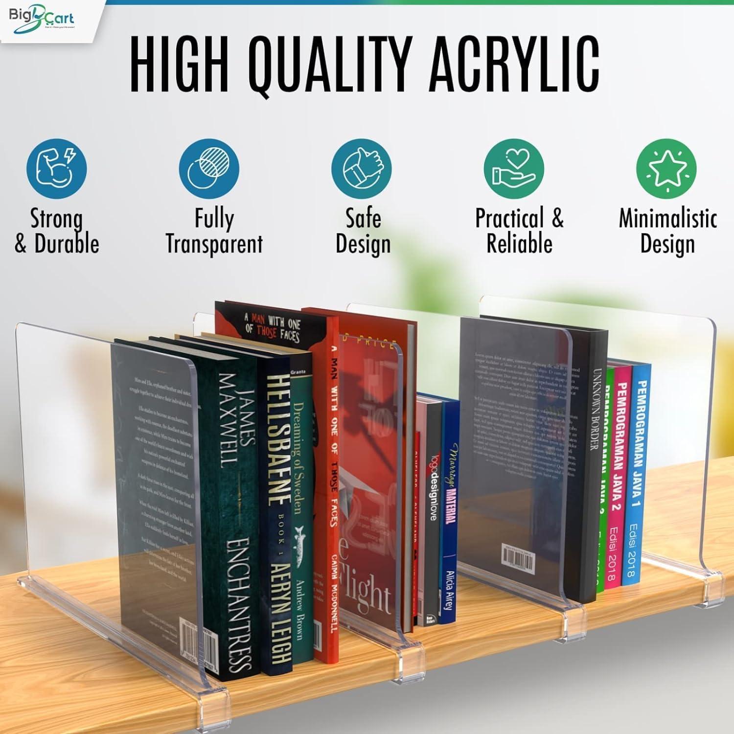 Divisores de Estante Acrílicos BigBCart - Paquete de 10