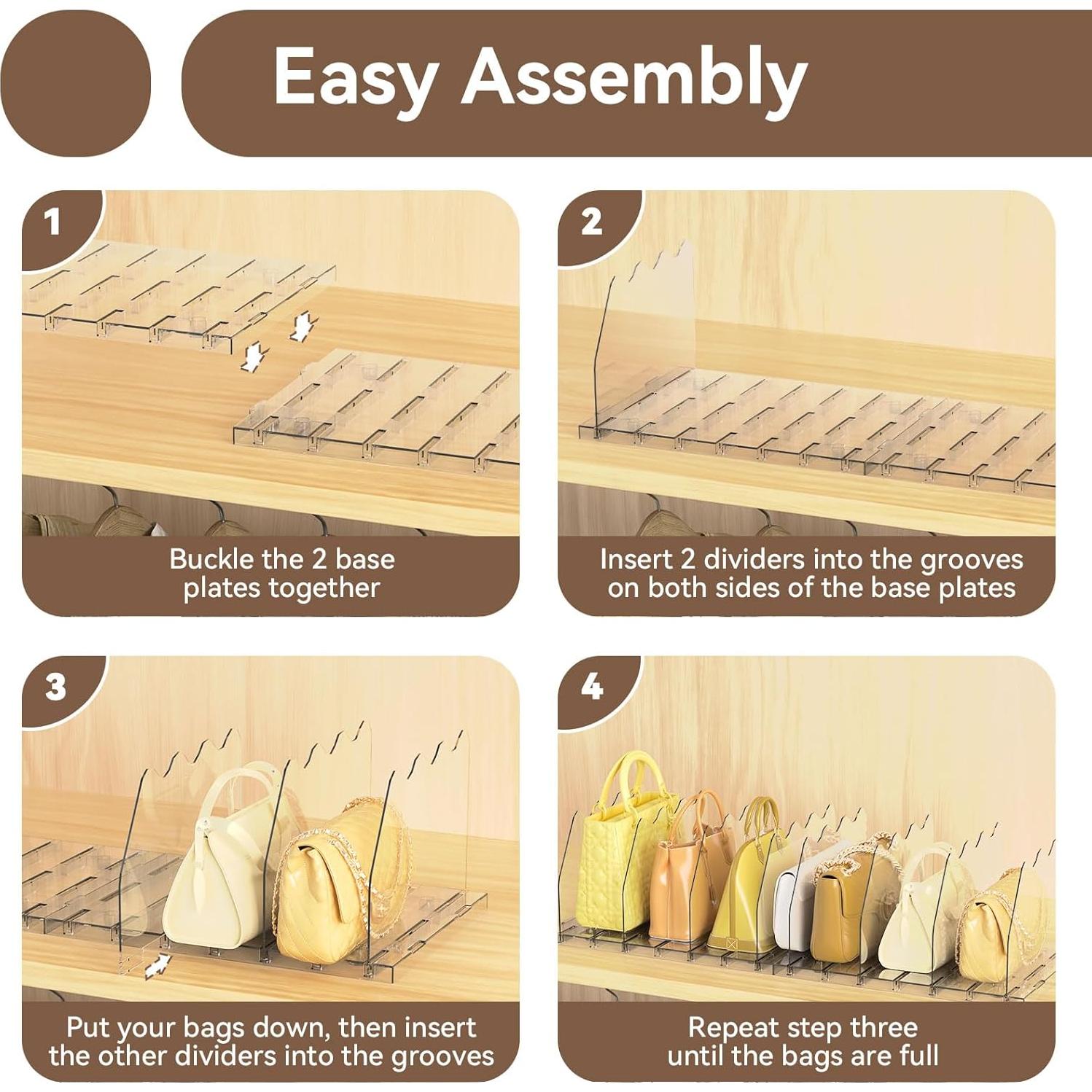 Organizador de Bolsos Ajustable SOYO Transparente 8 Compartimentos