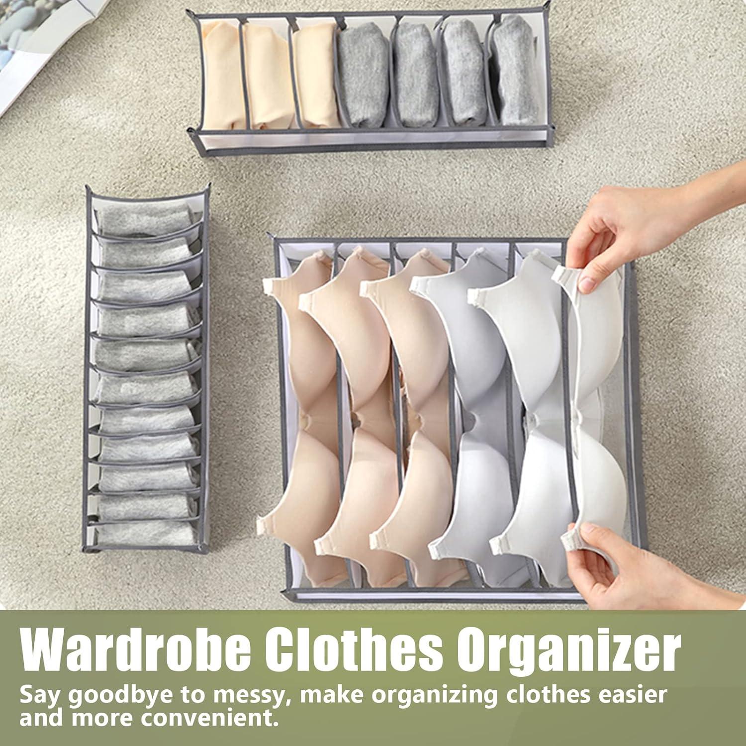 Organizadores de Cajones TOOVREN 3PCS Malla Plegable Gris