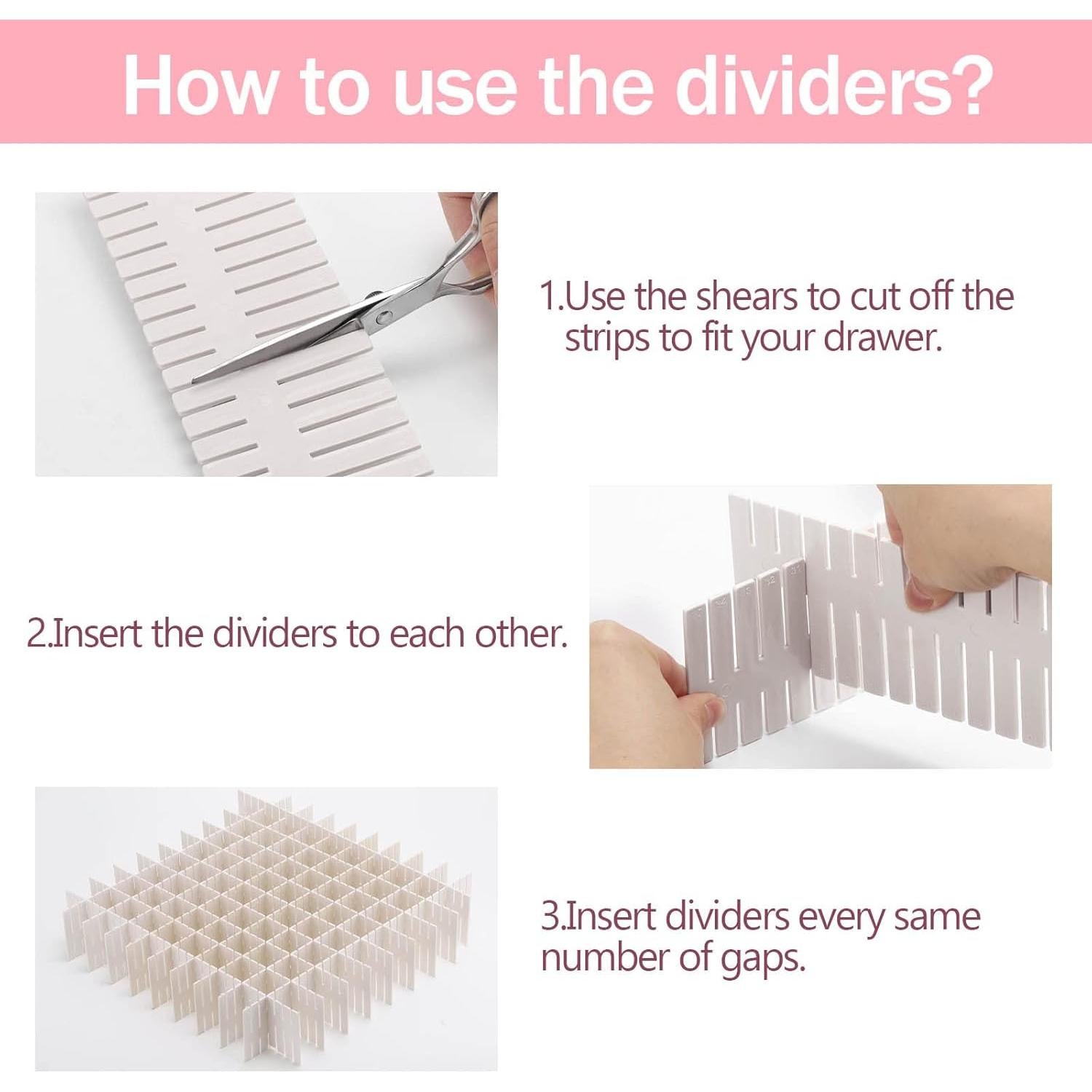 Divisores de Cajones Ajustables acDesign 40 Pcs Blanco