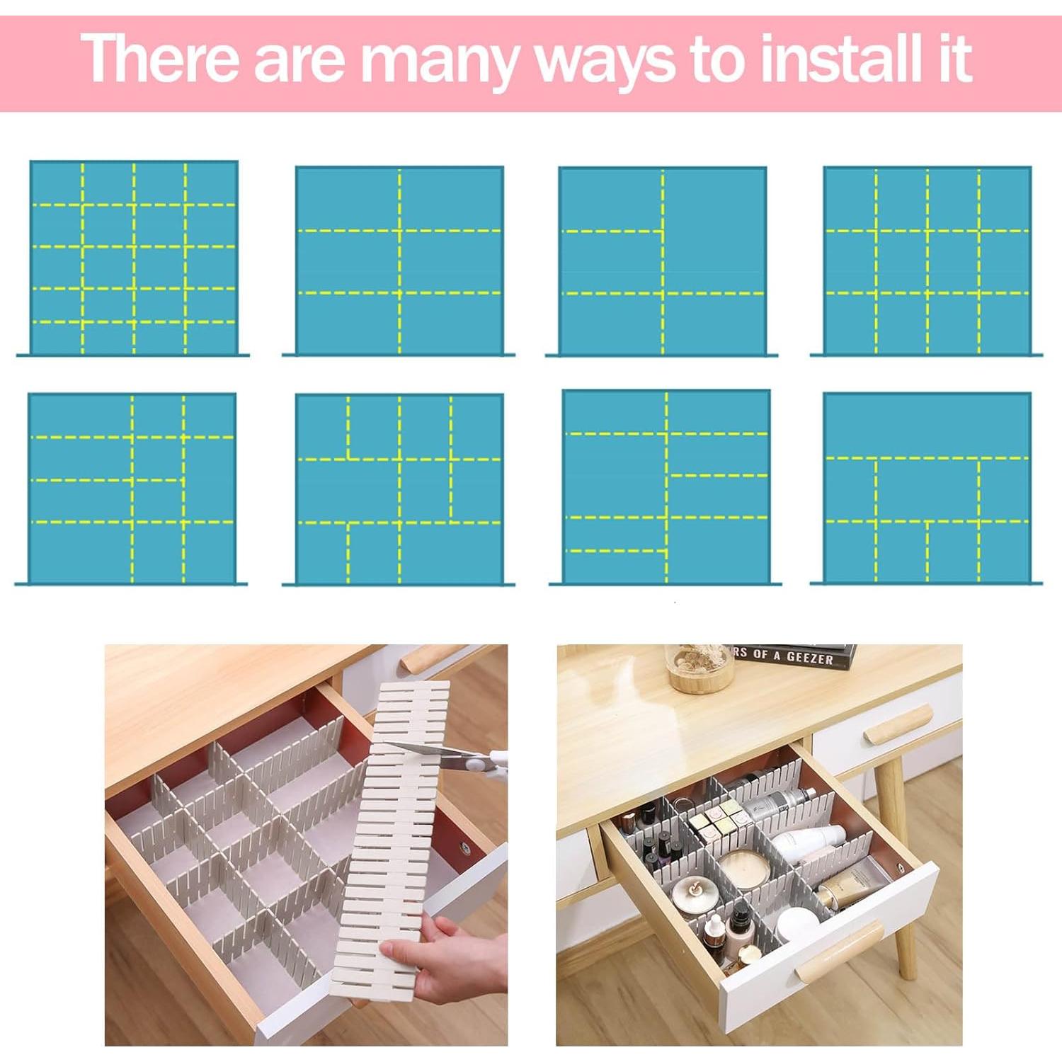 Divisores de Cajones Ajustables acDesign 40 Pcs Blanco