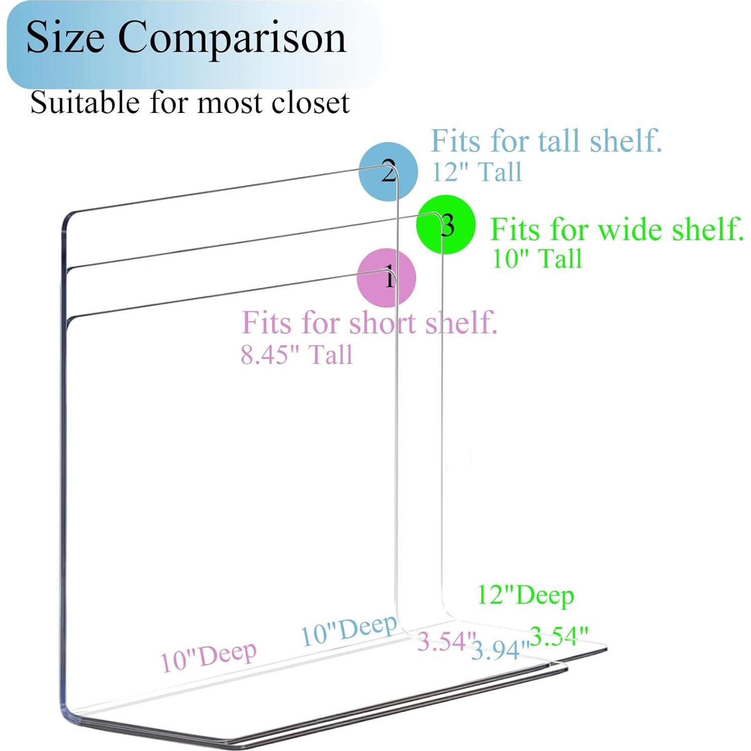 Divisores de Estante Acrílico Lebouri 30.48 cm - 8 Piezas