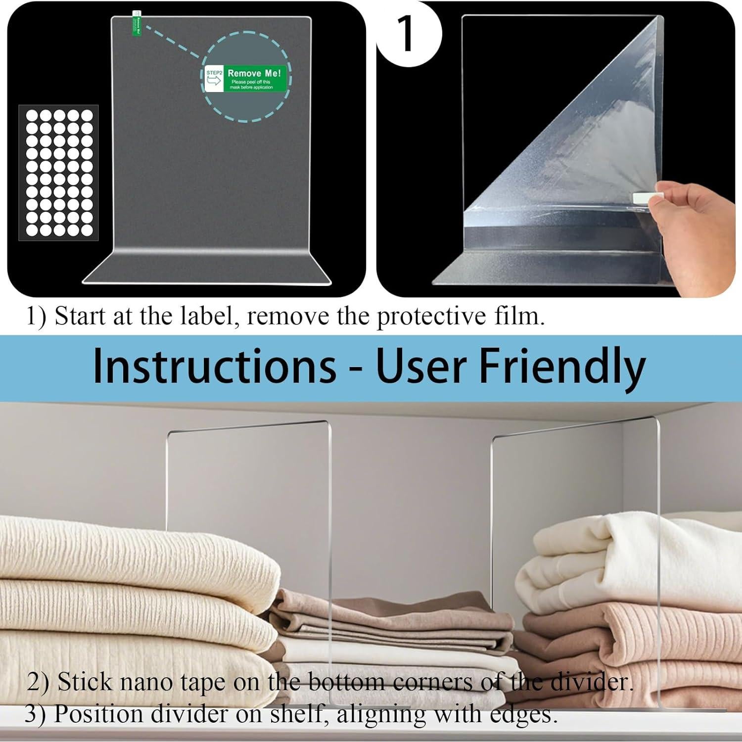 Divisores de Estante Acrílico Lebouri 30.48 cm - 8 Piezas