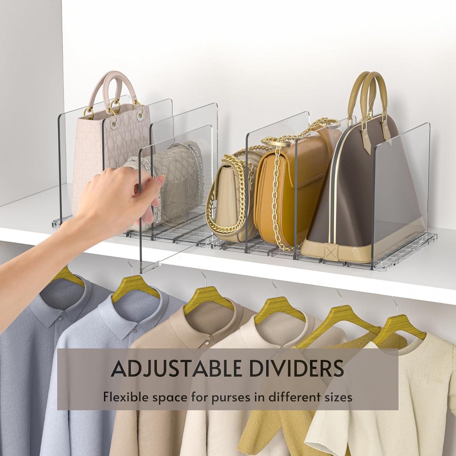 Organizador de Bolsos GoMaihe 2-Pack Ajustable Transparente