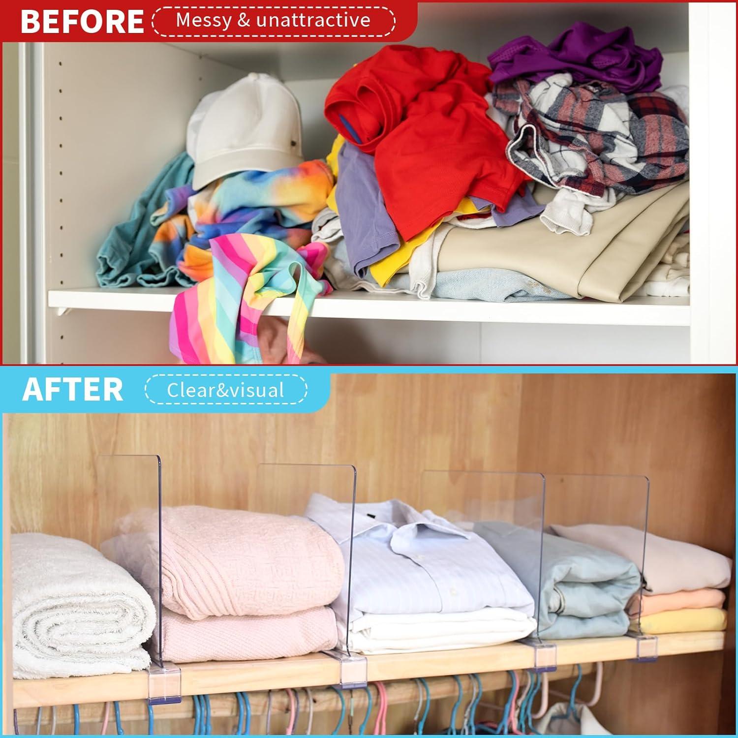 Paquete de 4 divisores de estante acrílicos para closet