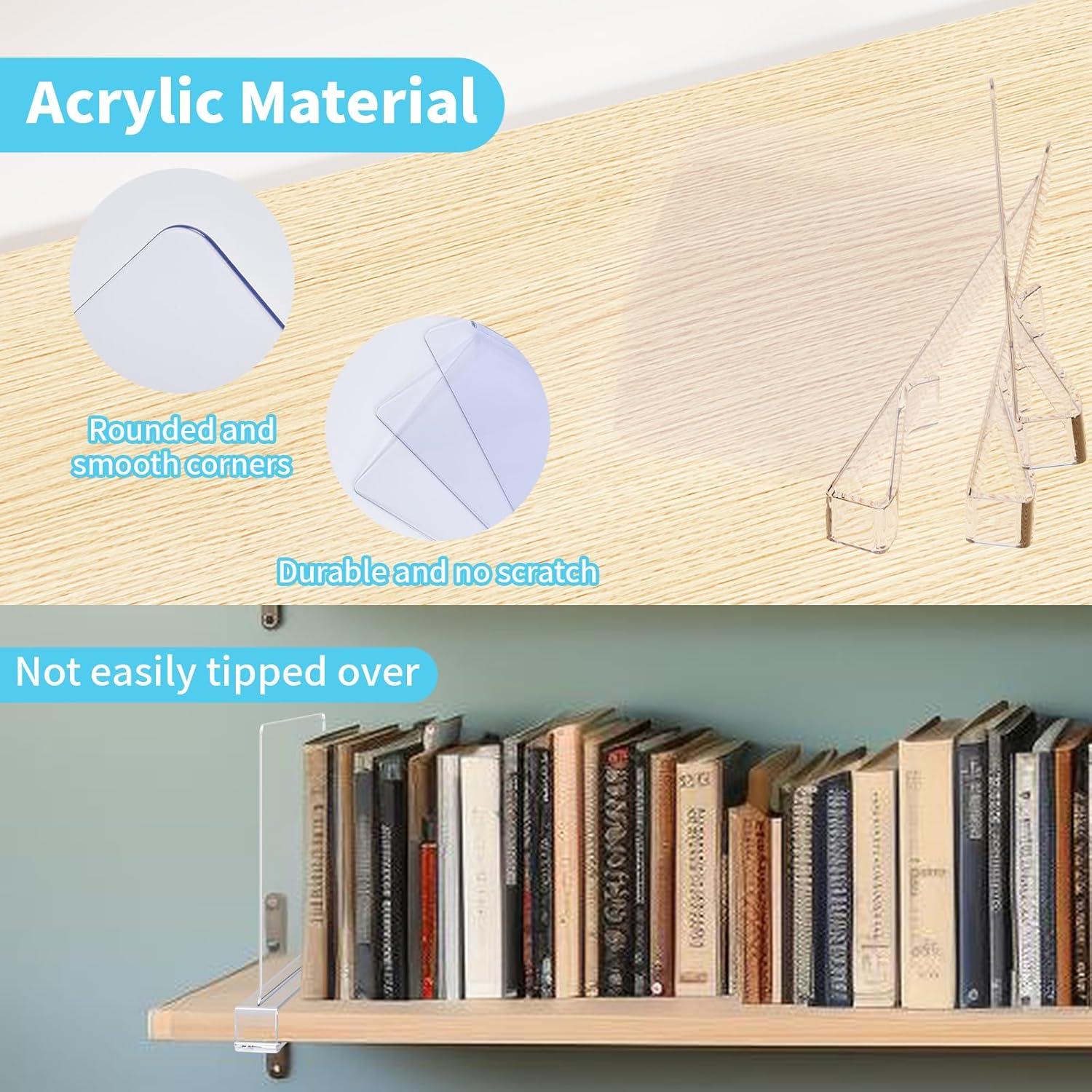 Paquete de 4 divisores de estante acrílicos para closet