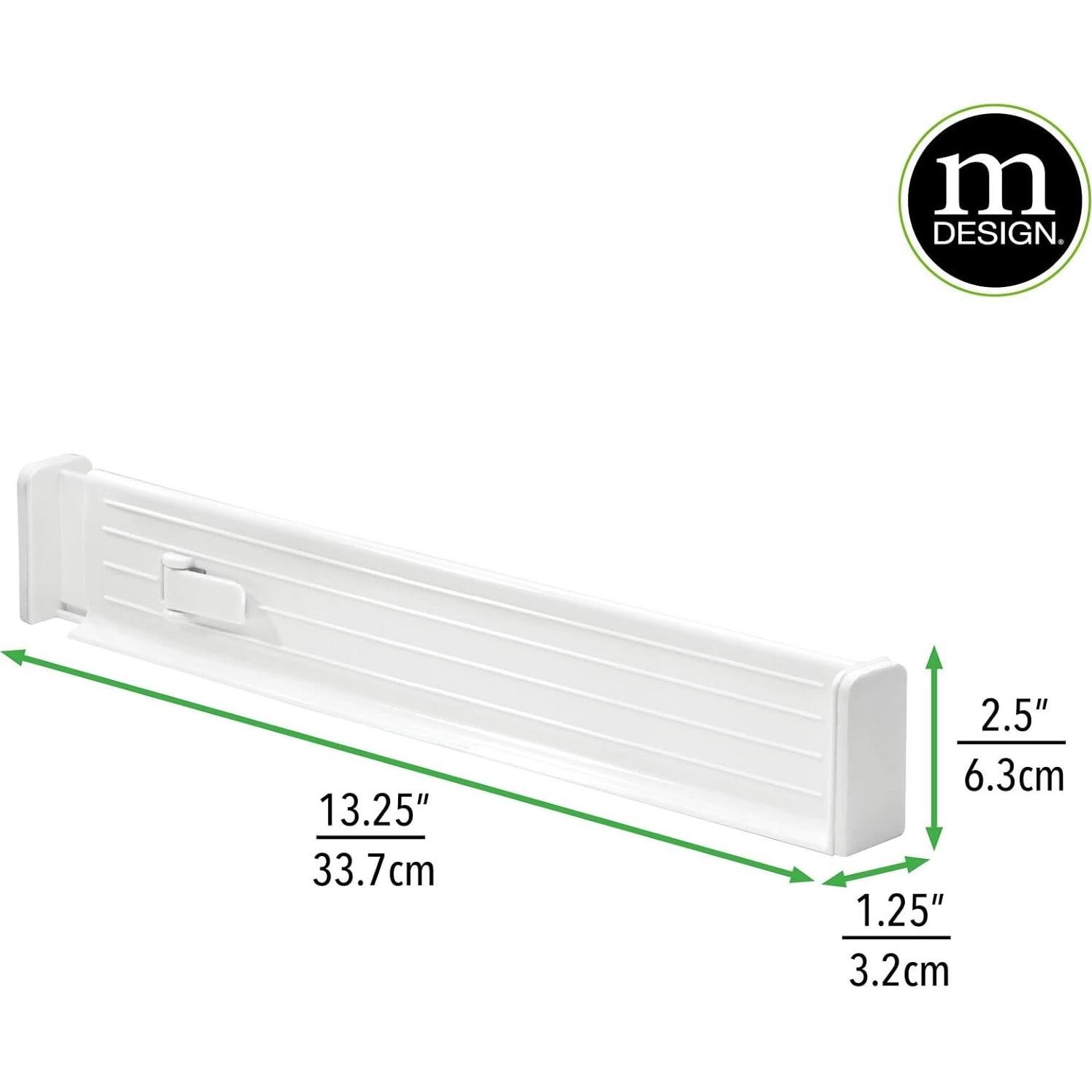 Divisor Expandible para Cajones mDesign - Paquete de 4, Blanco