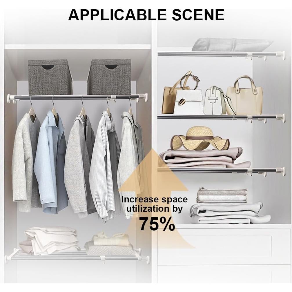 Estante Ajustable Hershii de Metal 40-60cm para Armario