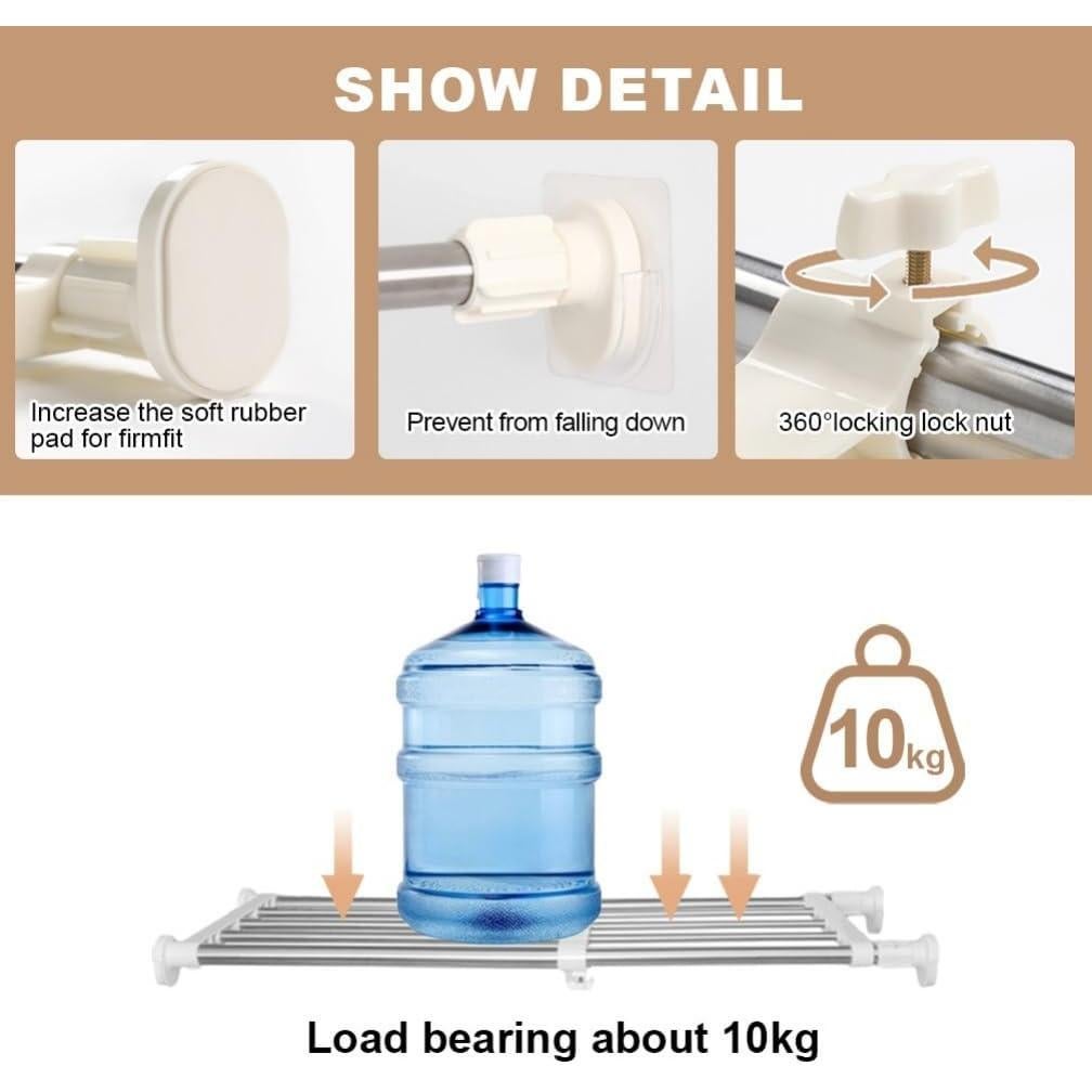 Estante Ajustable Hershii de Metal 40-60cm para Armario