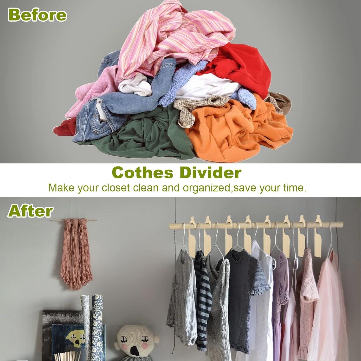 21 Divisores de Ropa en Madera Blanca DAJAVE 18x8 cm