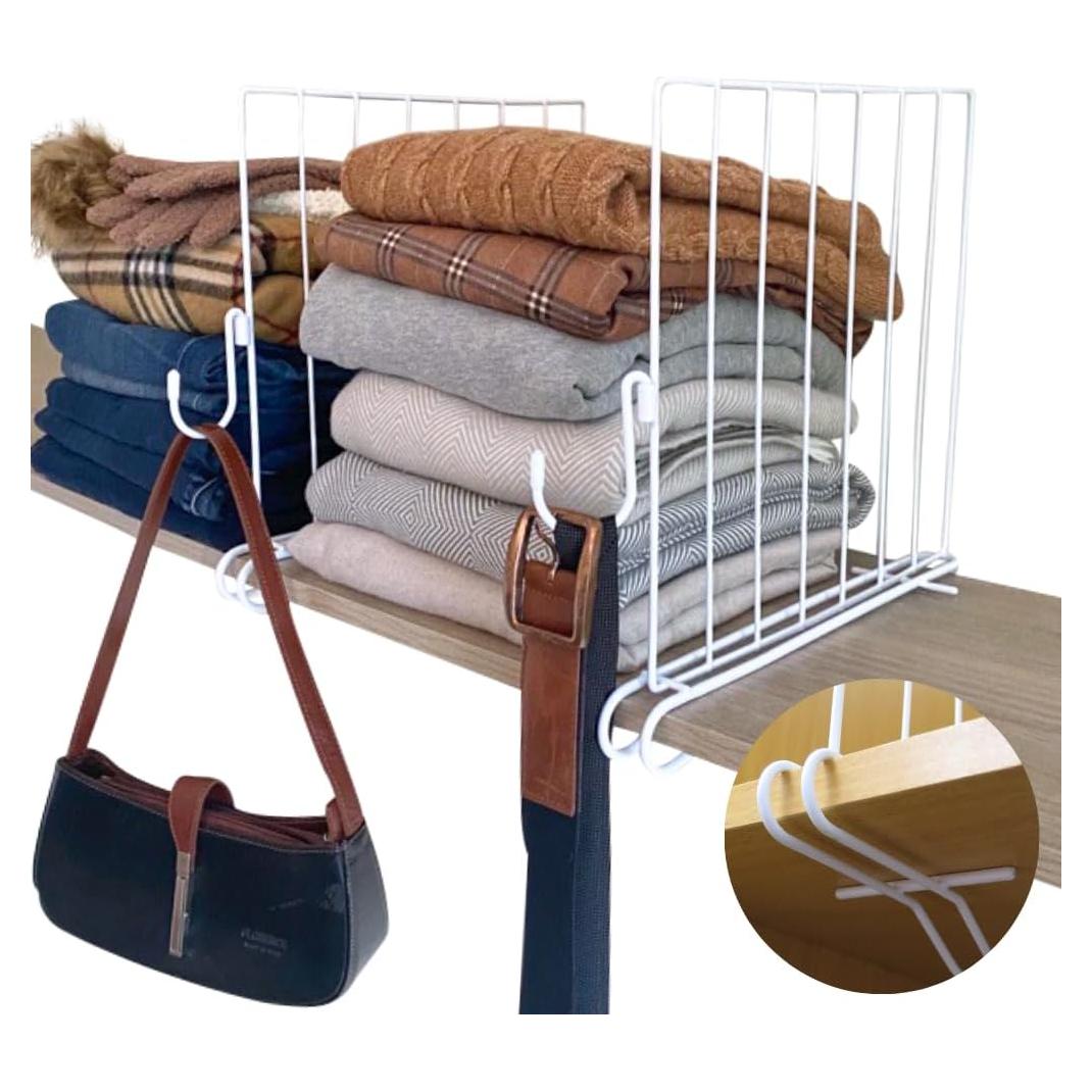 Divisores de Closet Evelots 6 Piezas con Ganchos, 30 cm