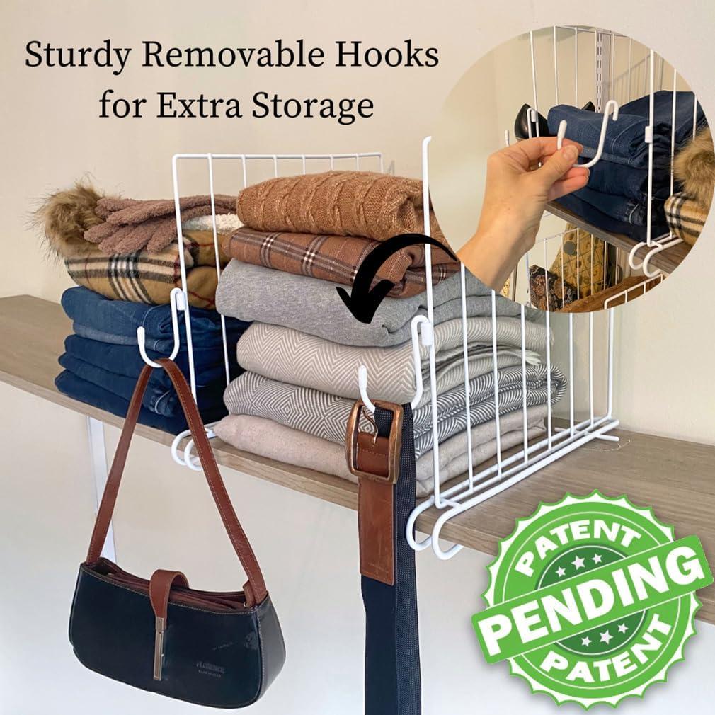 Divisores de Closet Evelots 6 Piezas con Ganchos, 30 cm