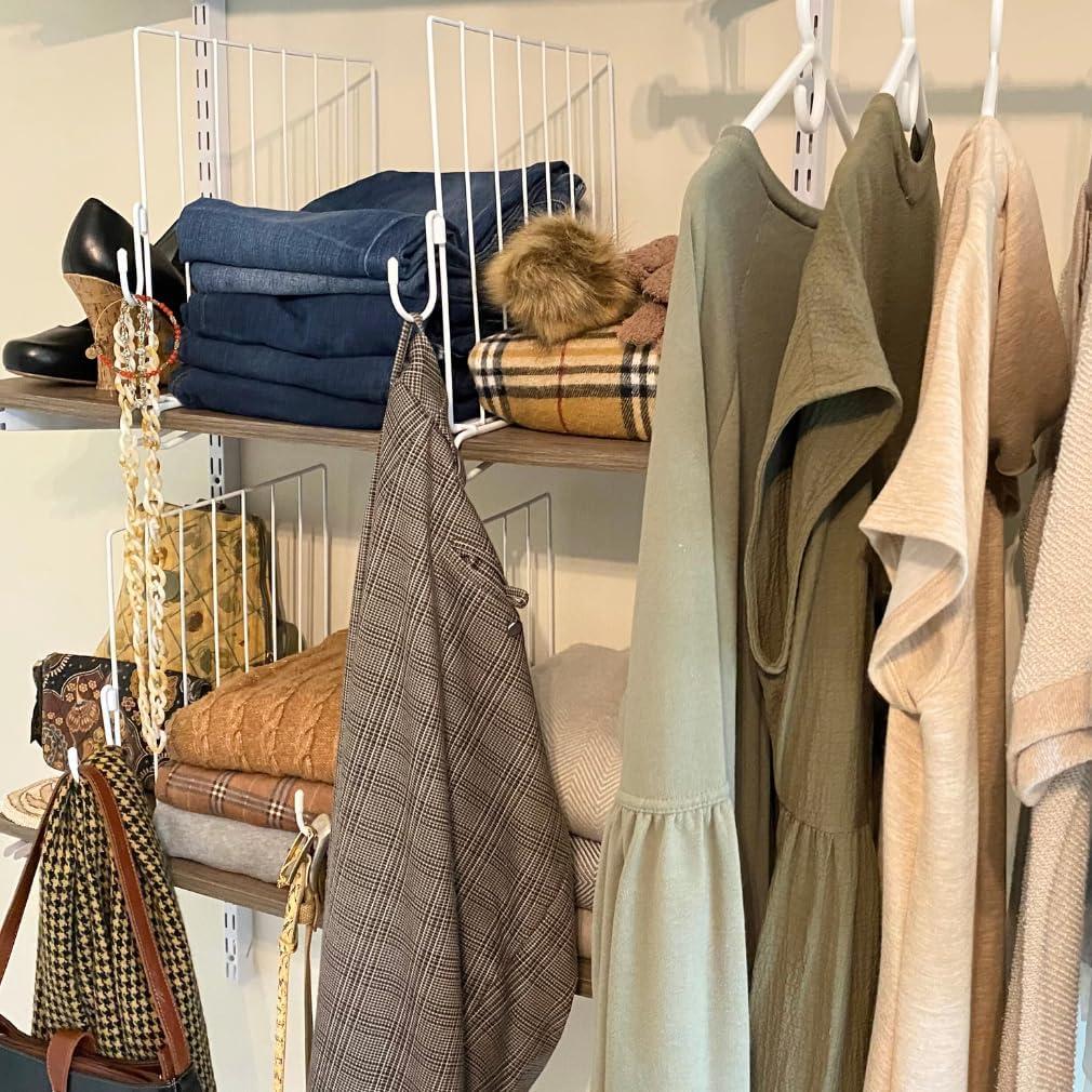 Divisores de Closet Evelots 6 Piezas con Ganchos, 30 cm