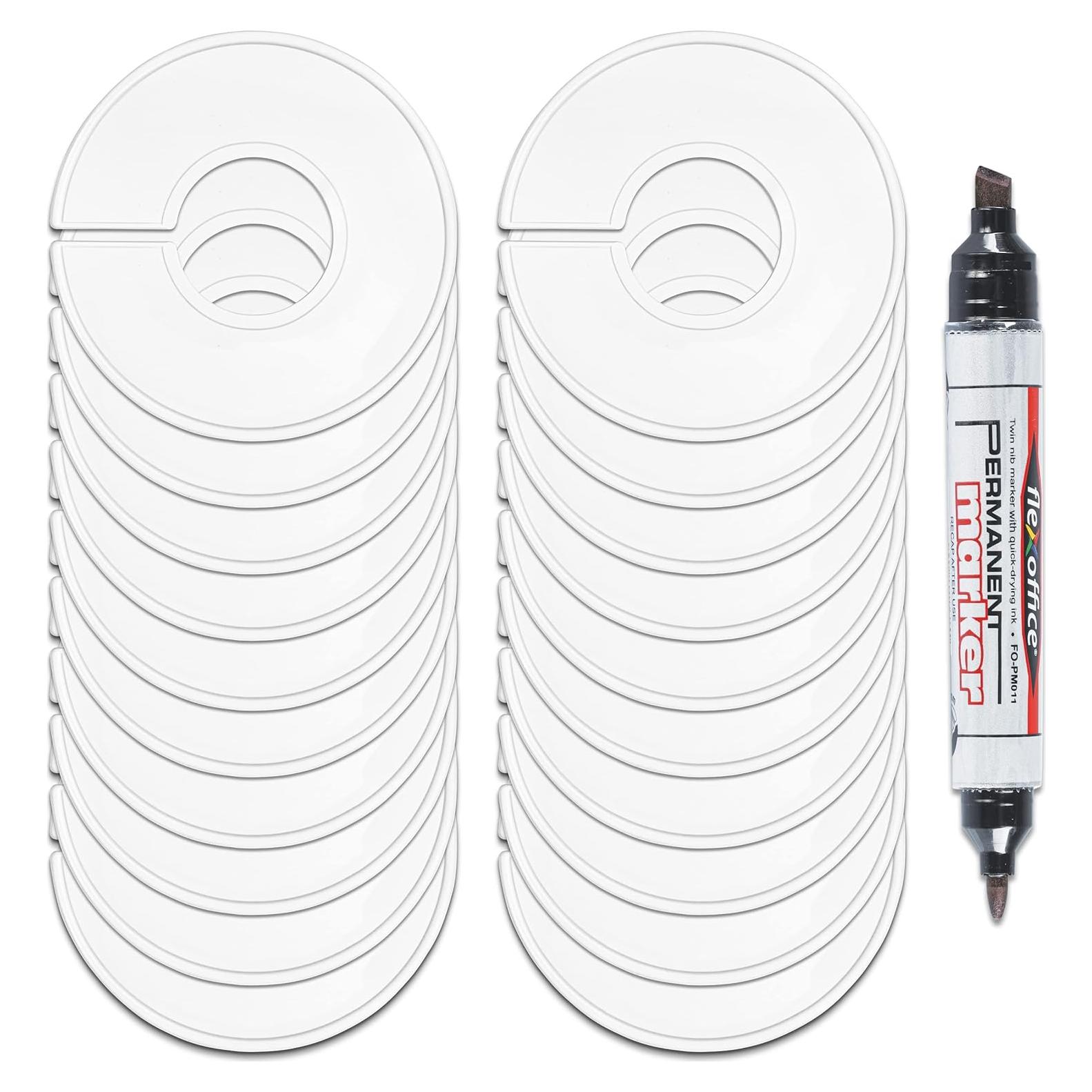 Divisores de Closet AMT 20 Piezas Redondos con Marcador Blanco