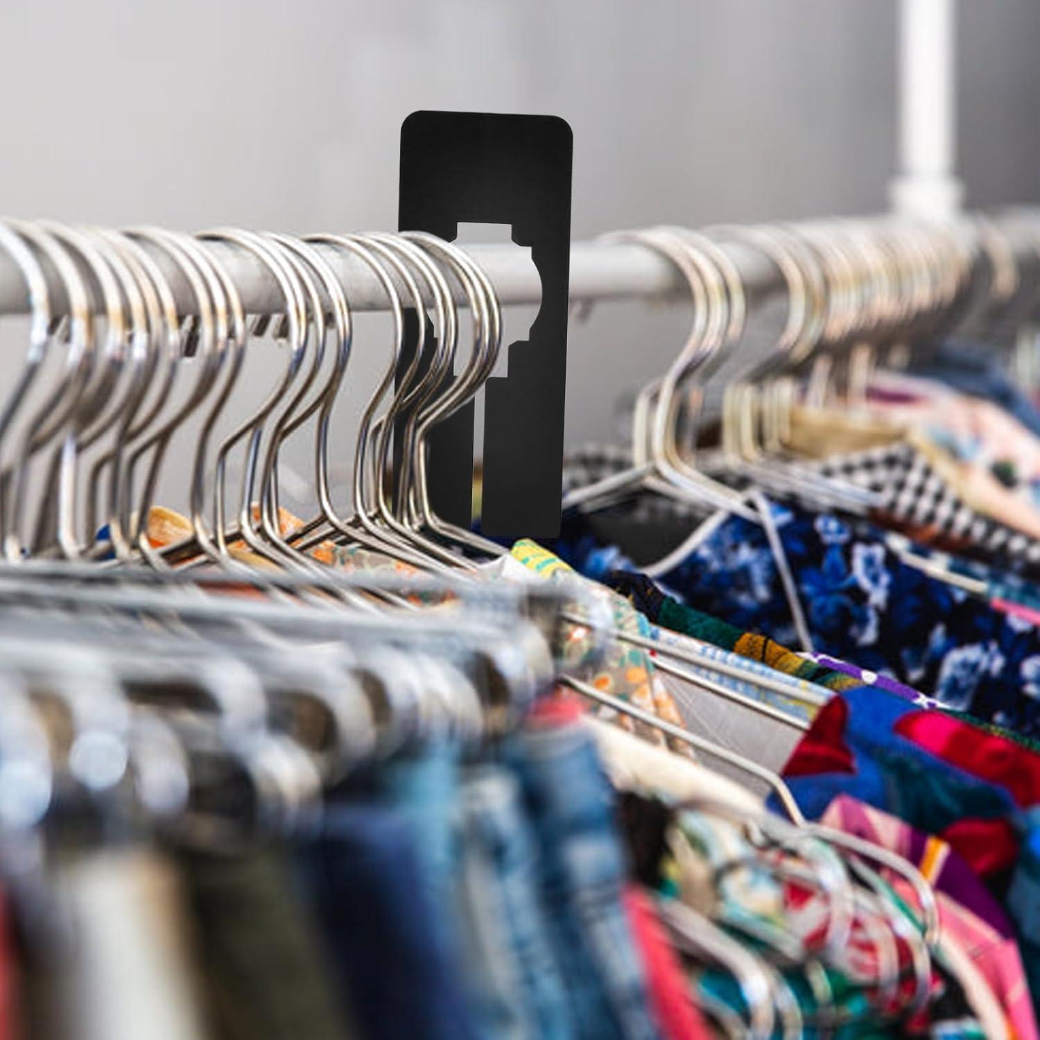 100 Divisores de Closet MUKLEI Plástico Negro 5x12.7 cm