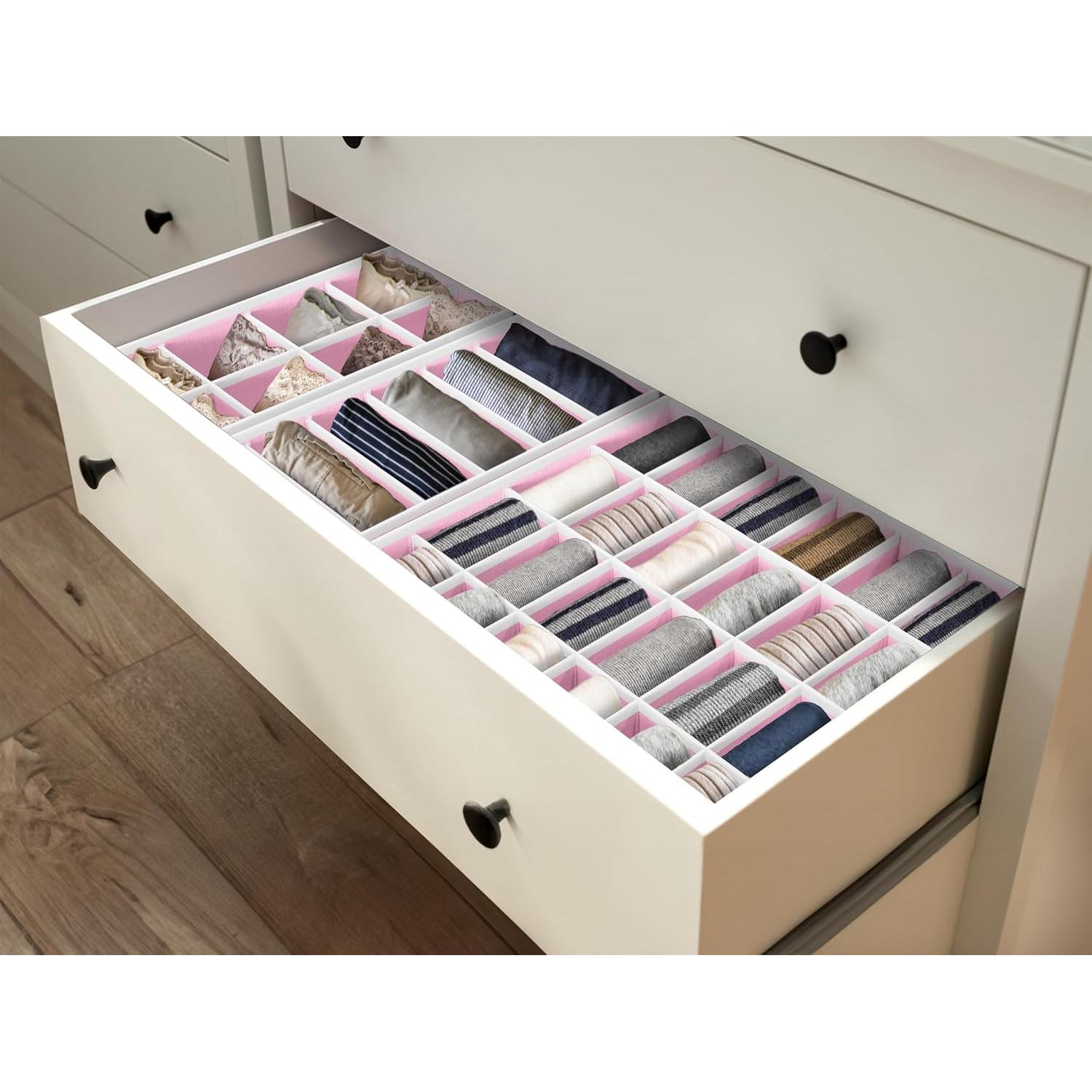 Conjunto de Organizadores de Cajón Simple Houseware 4 Paquetes Rosa