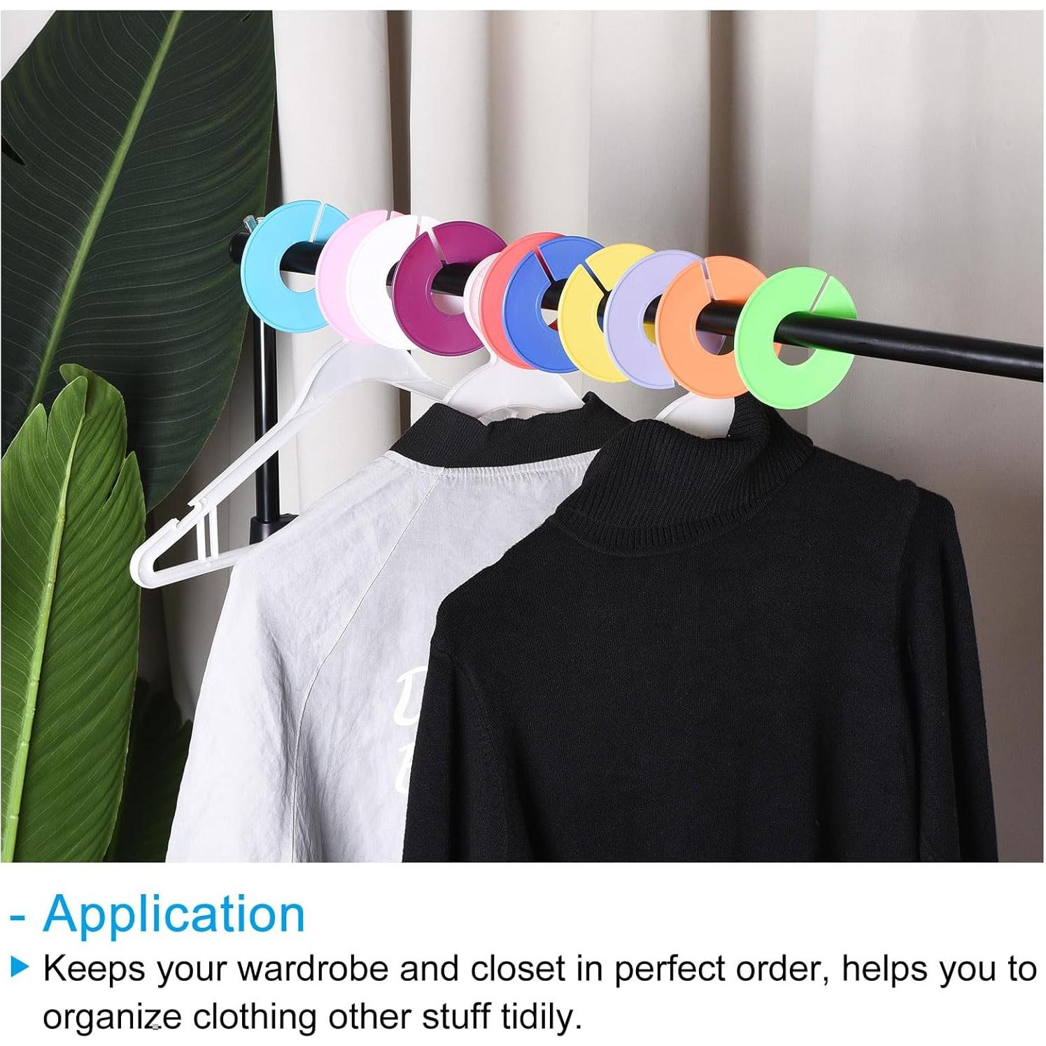 Divisores de Ropa PATIKIL 24 Piezas Redondos Negros 90mm