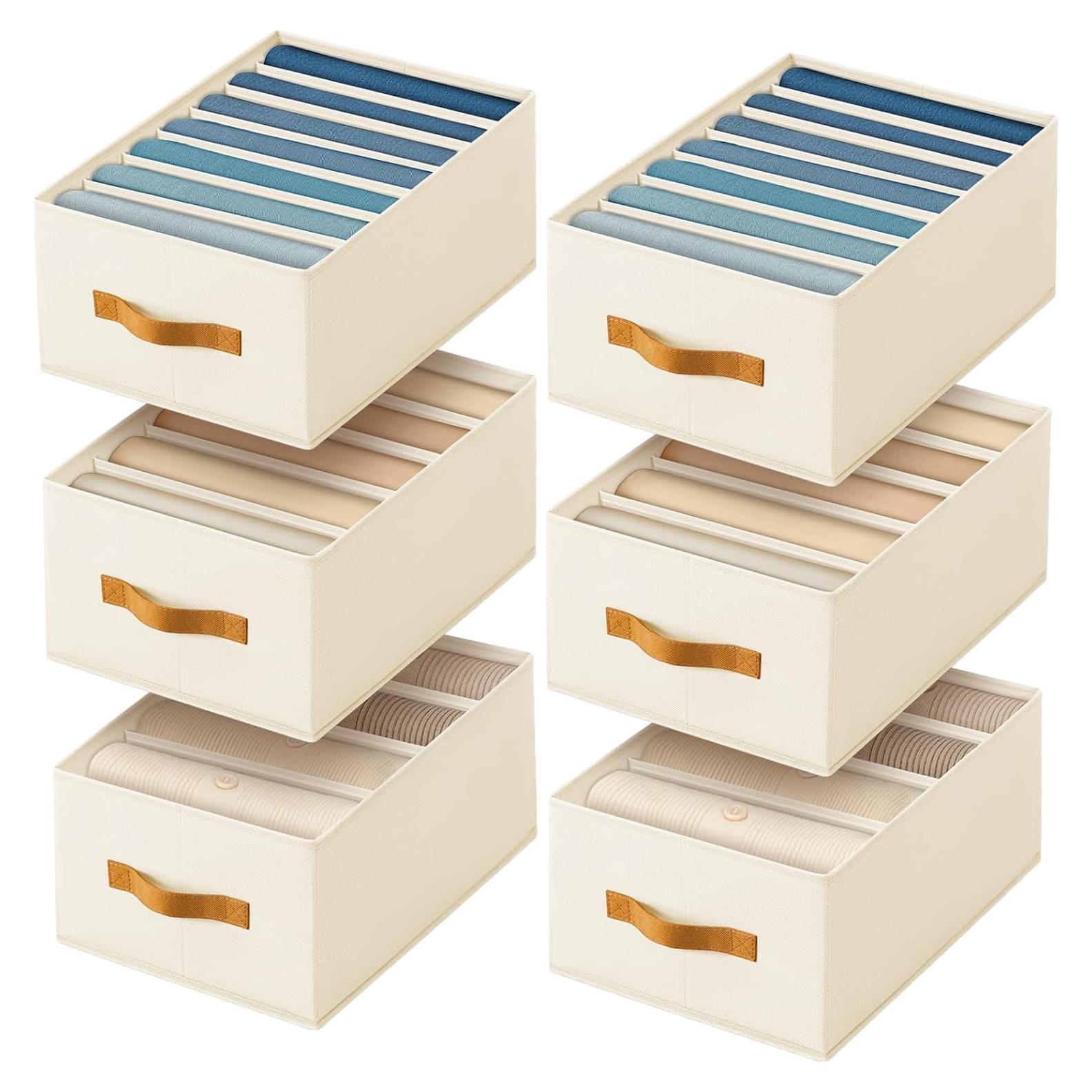 Organizador de Ropa Homsorout Beige 6 Piezas 4/5/7 Rejillas