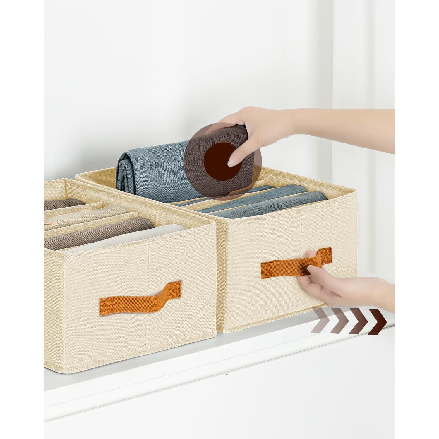 Organizador de Ropa Homsorout Beige 6 Piezas 4/5/7 Rejillas