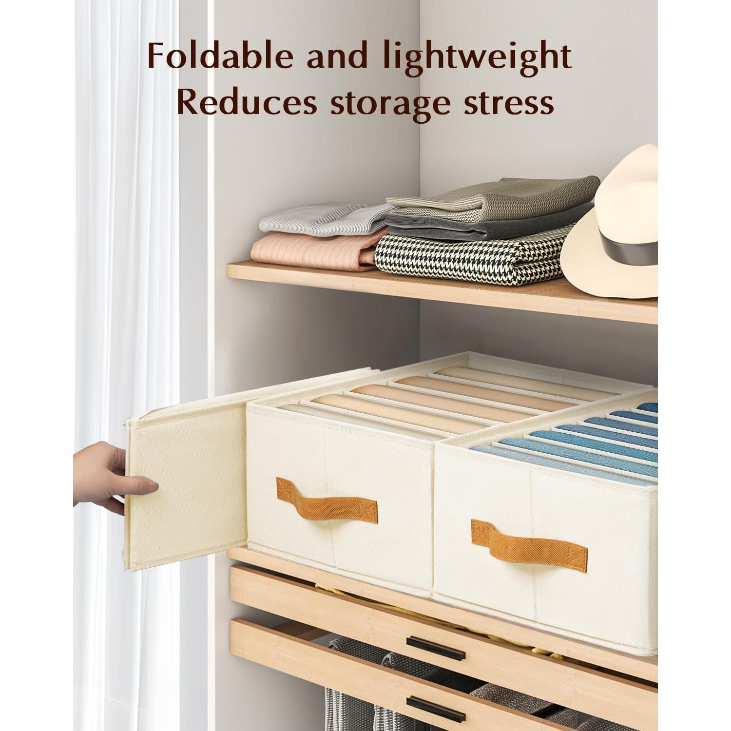 Organizador de Ropa Homsorout Beige 6 Piezas 4/5/7 Rejillas