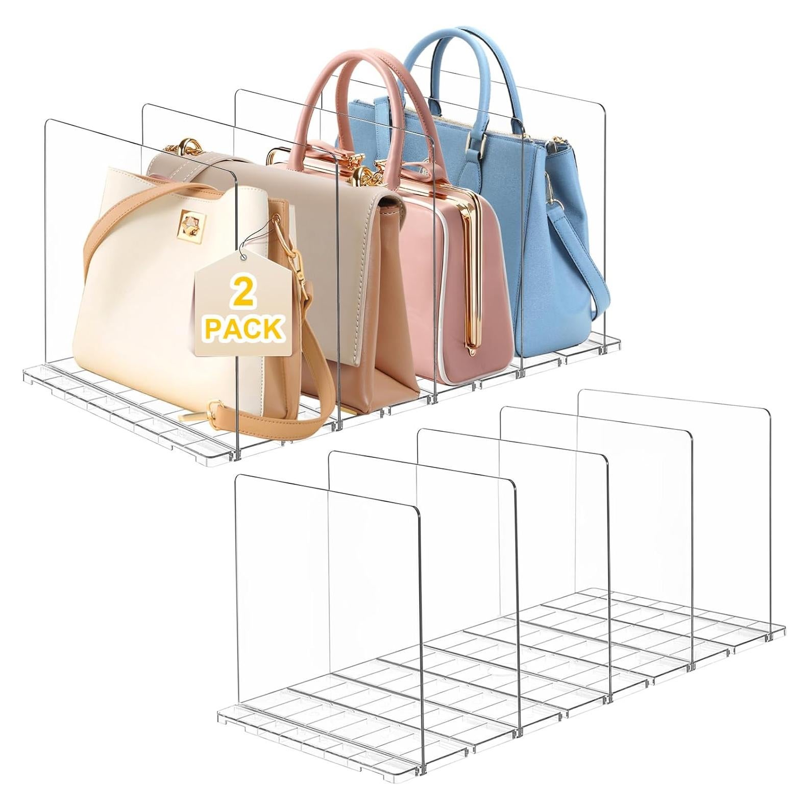 Organizador de Bolsos VERONLY 10 Divisores Transparente 2 Pack
