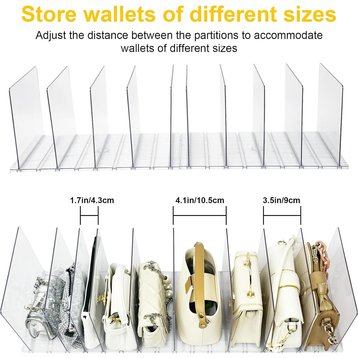 Organizador de Bolsos VERONLY 10 Divisores Transparente 2 Pack