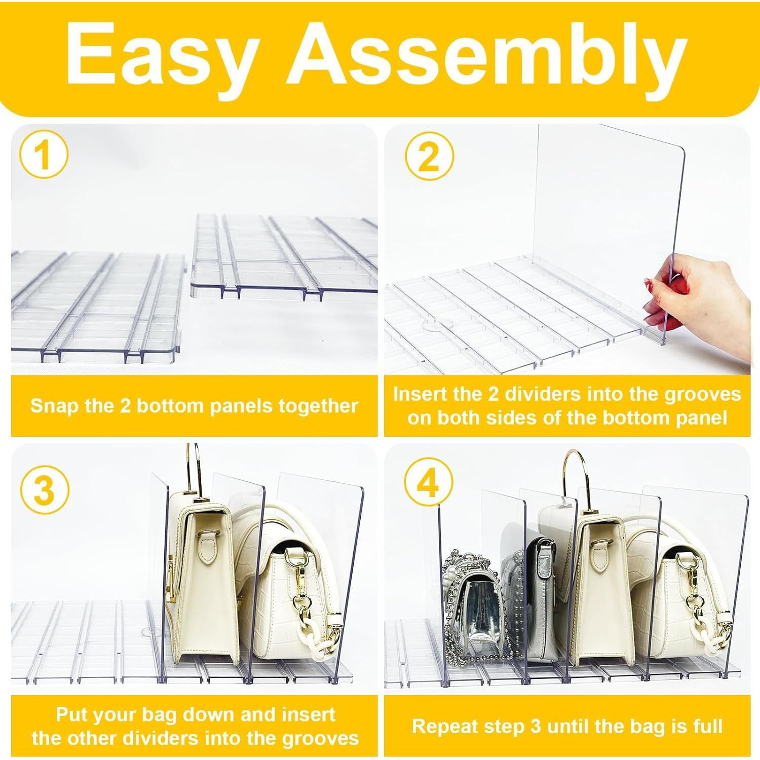 Organizador de Bolsos VERONLY 10 Divisores Transparente 2 Pack