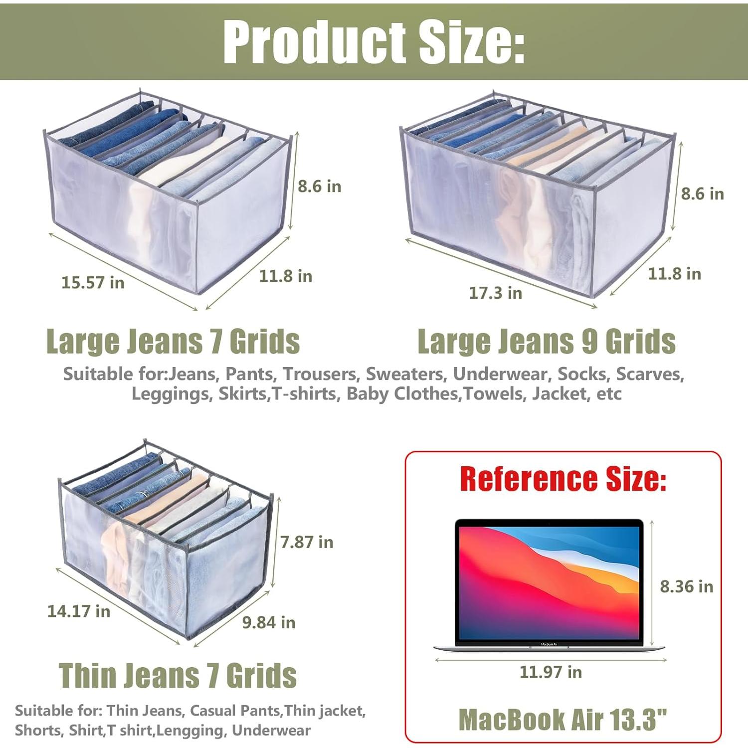 Organizador de Ropa TIGARI 4Pcs Nylon Plegable para Cajones